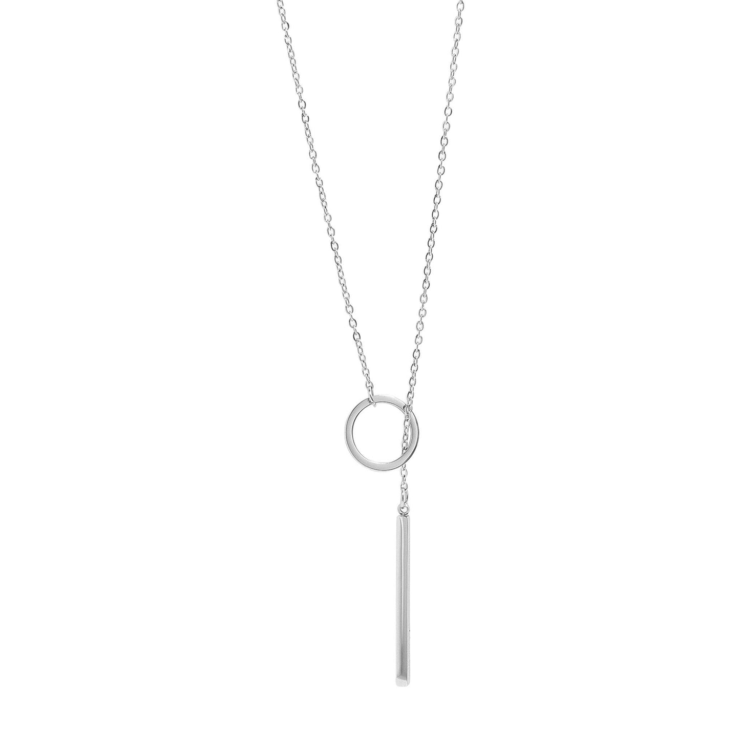18K Gold PVD Stainless Steel Loop Chain Lariat Necklace
