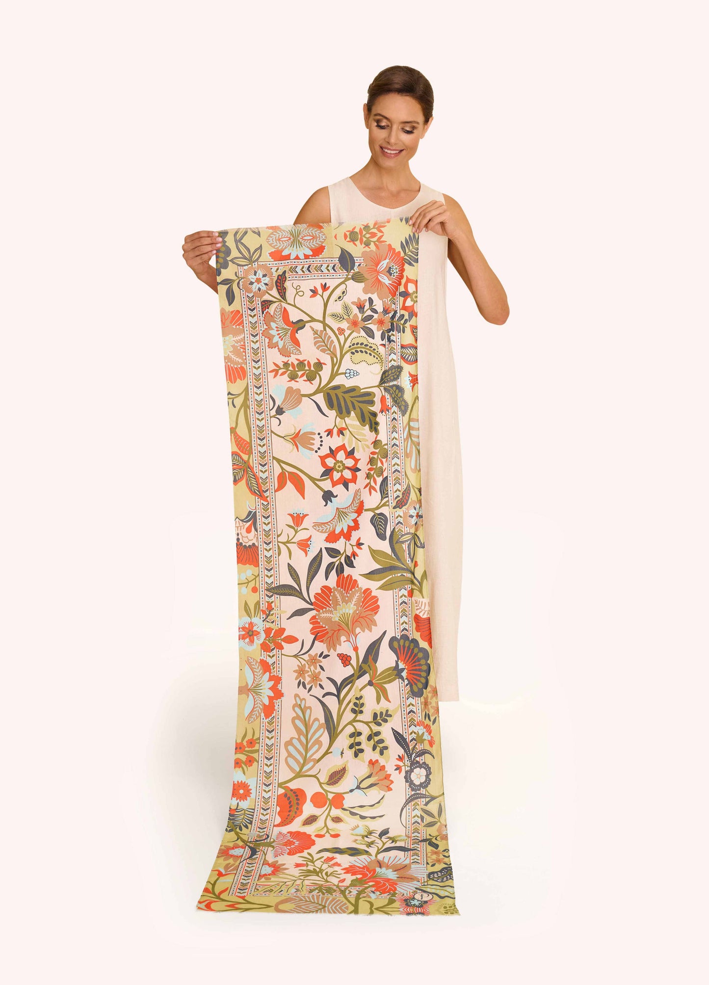 Powder Design inc - US - Cotton Scarf - Folky Floral - Coconut