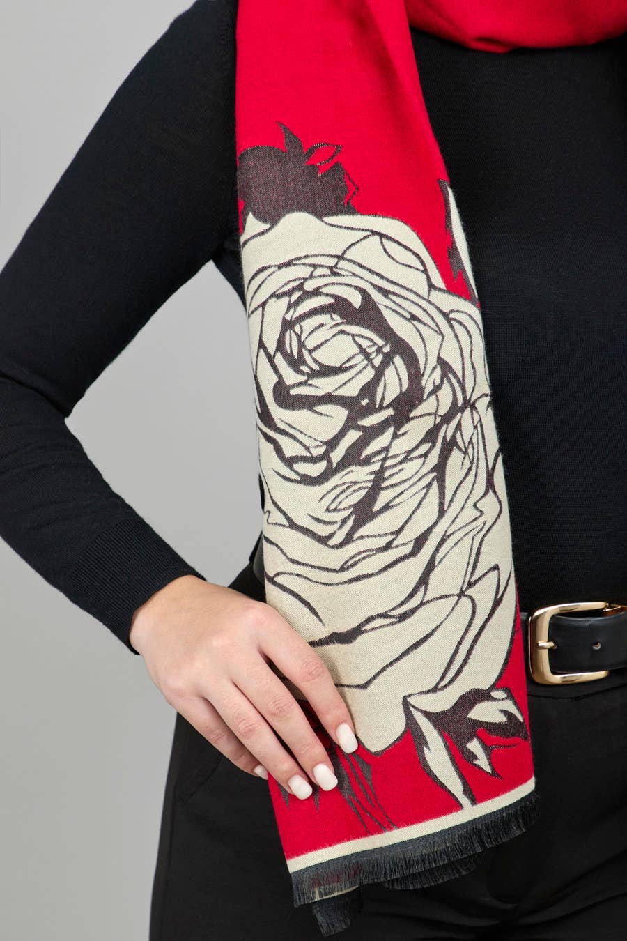 SAACHI - Bold Floral Reversible Scarf