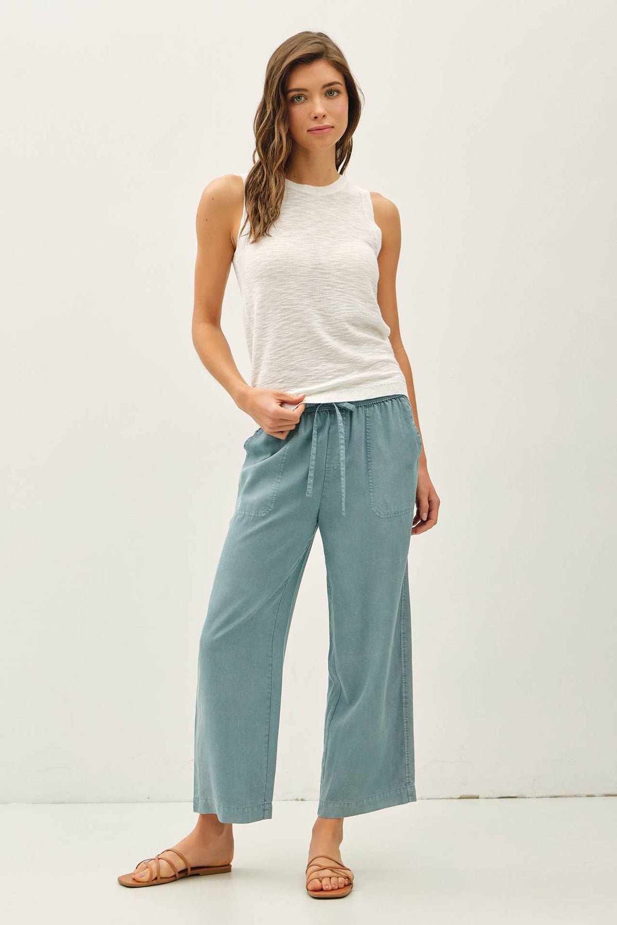 Be Cool - [NEW COLOR]ROUND NECK SLEEVELESS SLUB KNIT TOP