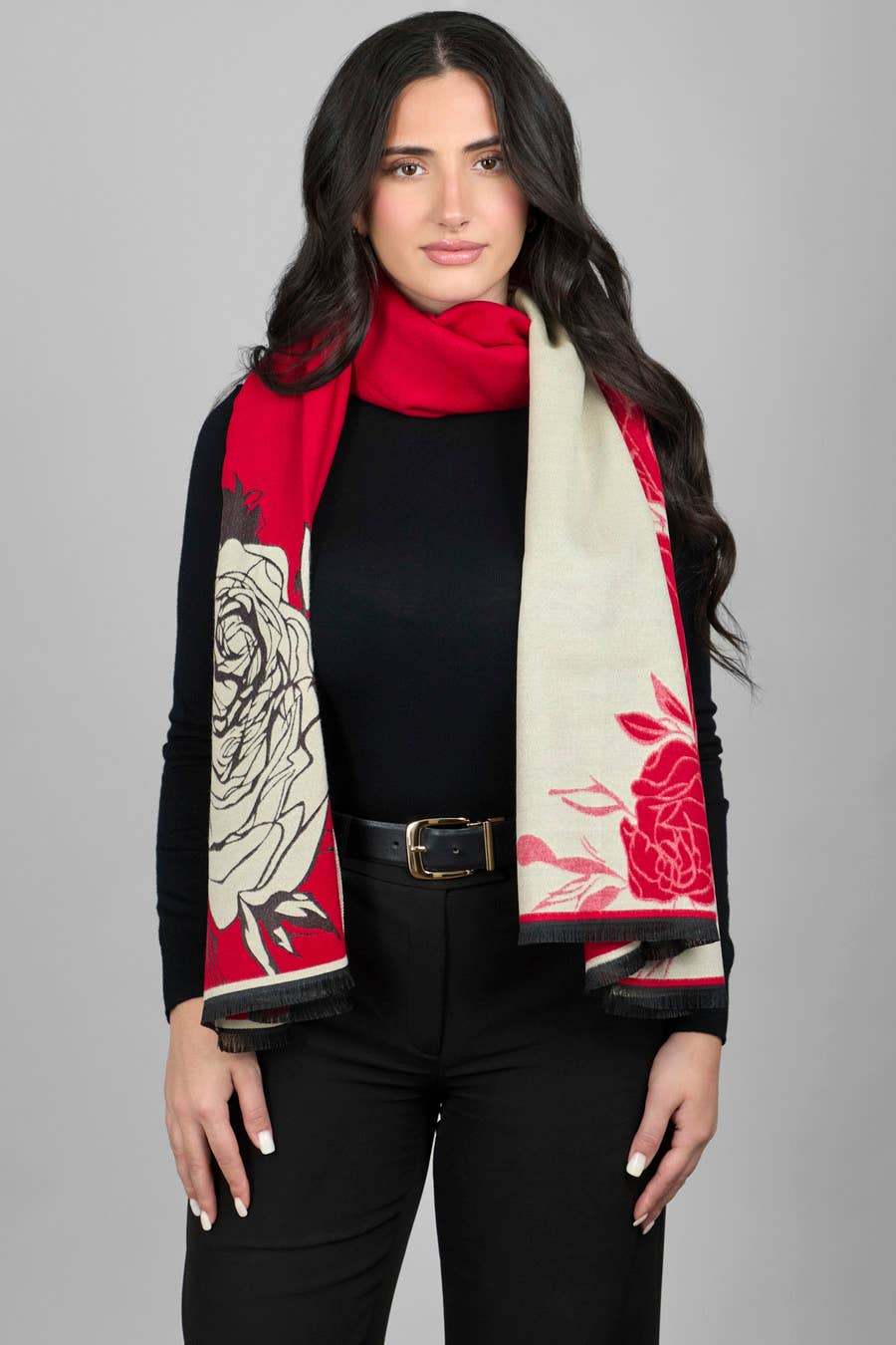 SAACHI - Bold Floral Reversible Scarf
