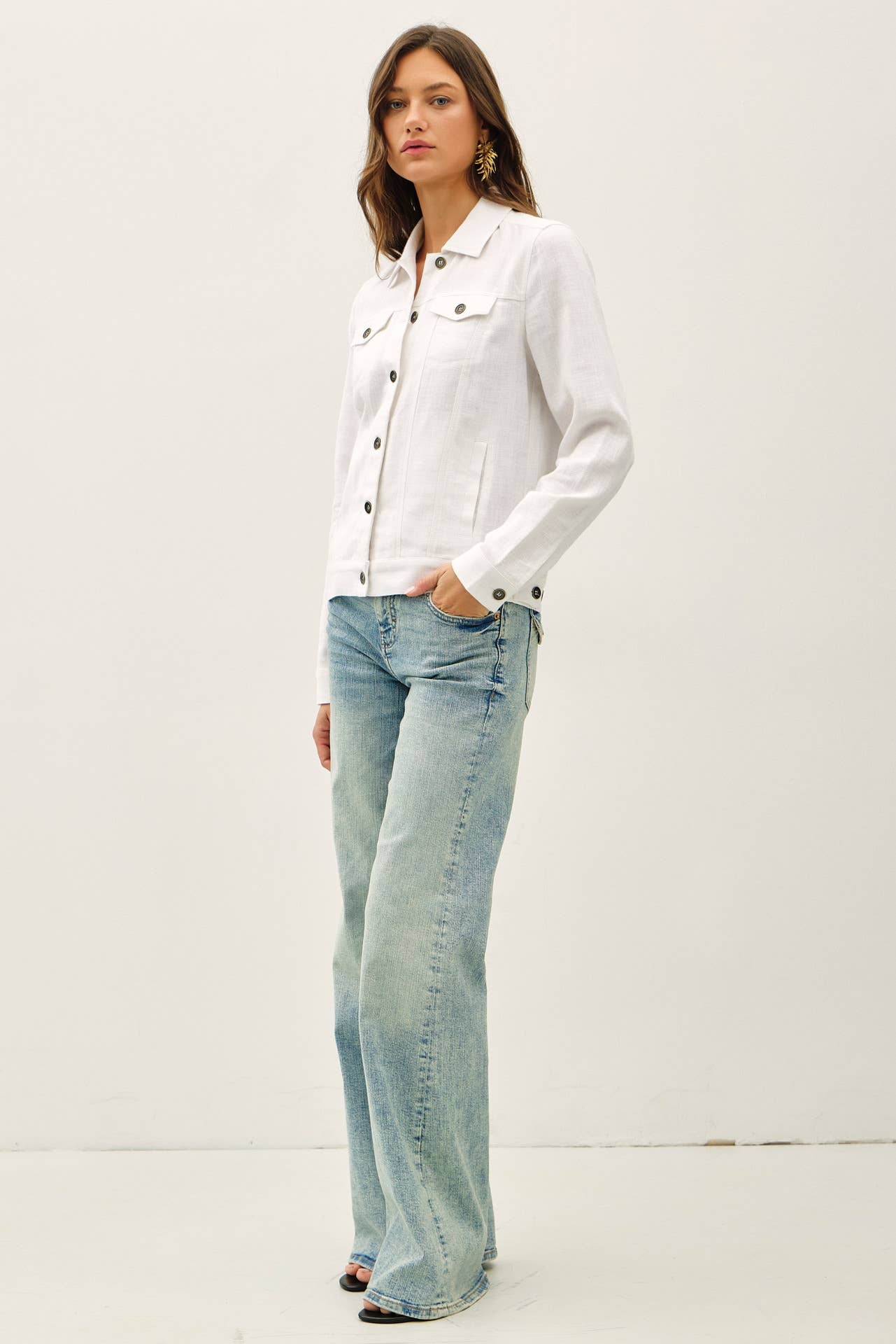Be Cool - LIGHTWEIGHT LINEN BLEND BUTTONED JACKET