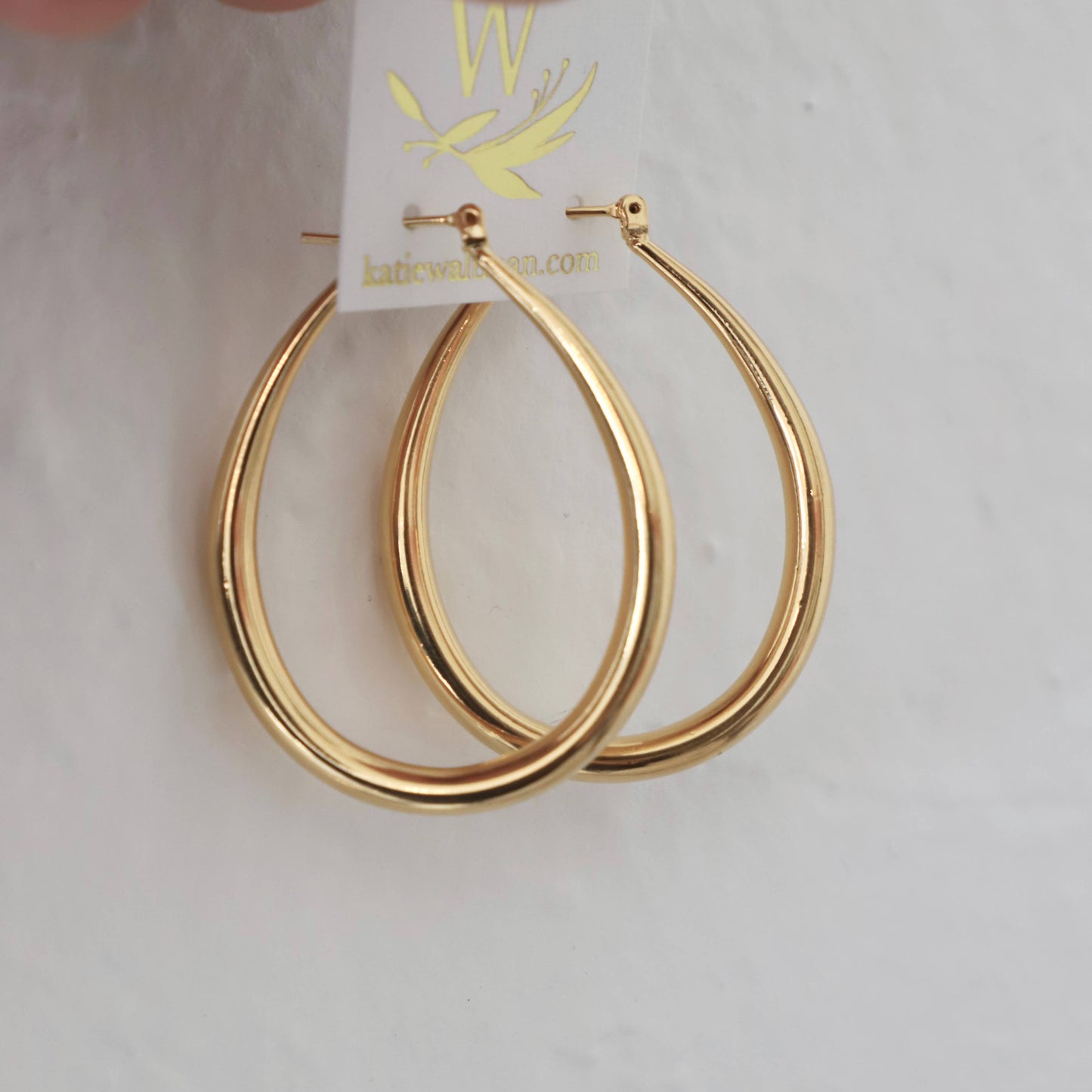 Katie Waltman Jewelry - LARGE TEARDROP HOOP EARRINGS
