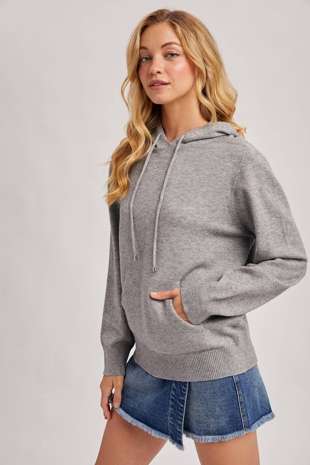 Bluivy - WHOLEGARMENT KNIT SWEATER HOODIE
