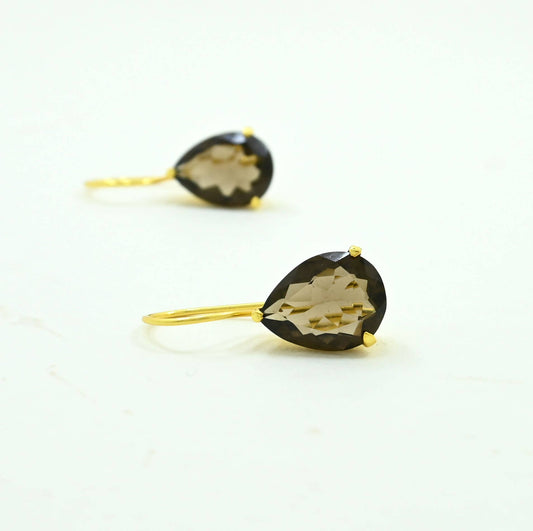 Schmuckoo Berlin - Sienna Earrings Gold Plated - Natural Smoky Quartz