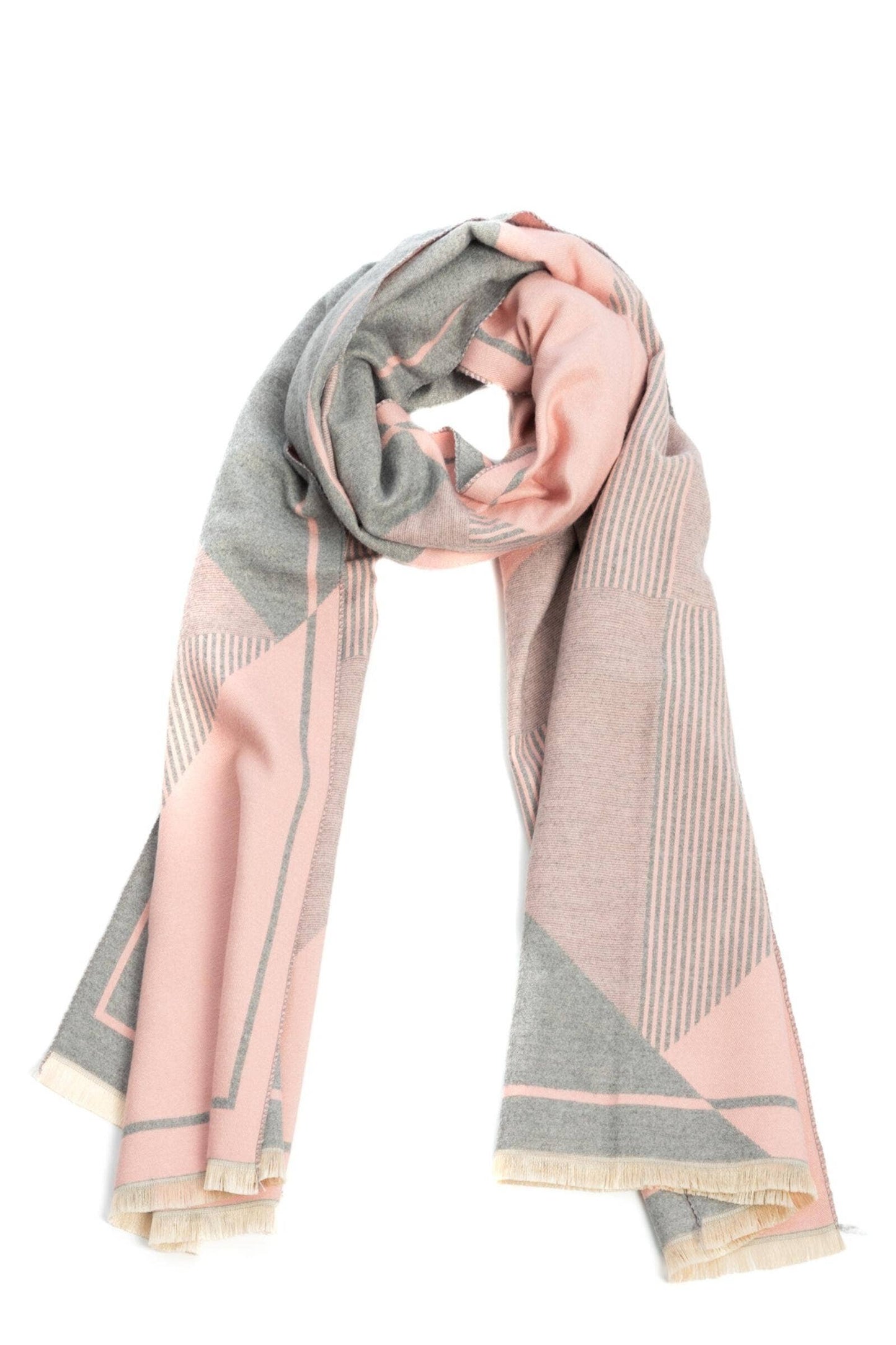 SAACHI - Geometric Striped Reversible Scarf