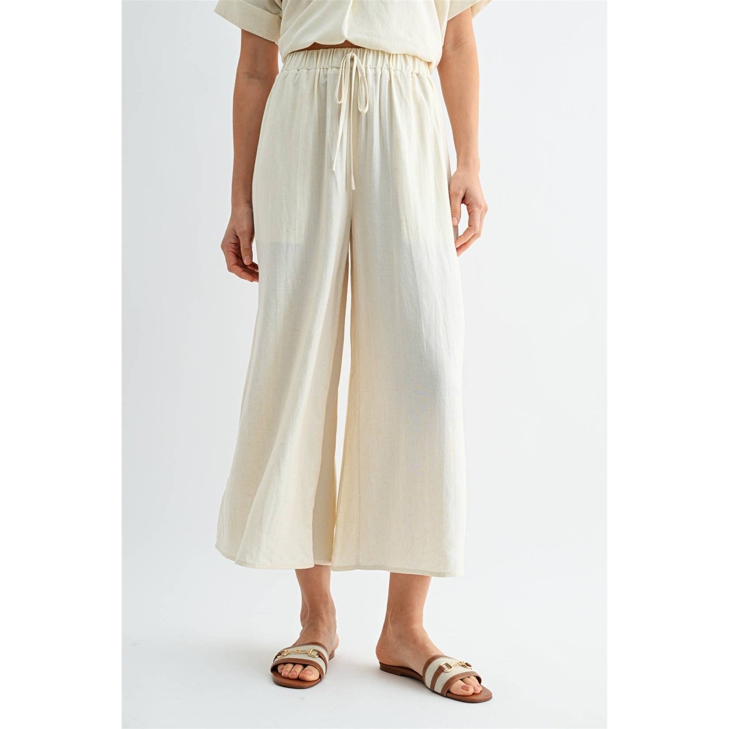FUN2FUN - SIDE SLIT LINEN PANTS