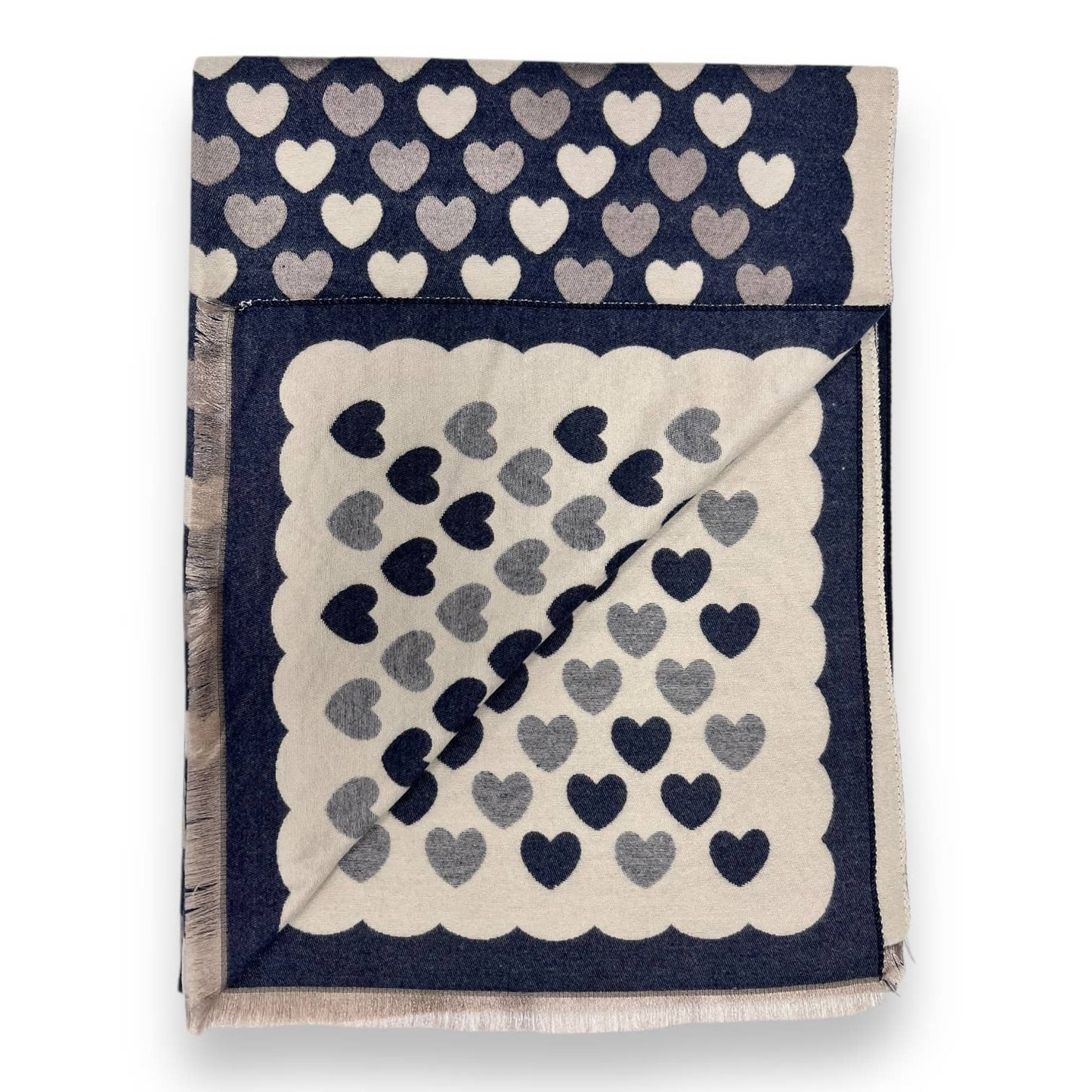 London Scarves - Hearts pattern print on scarf