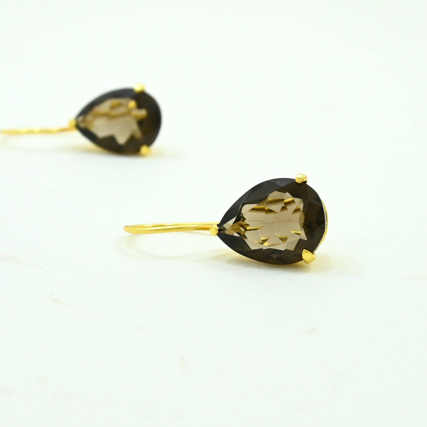 Schmuckoo Berlin - Sienna Earrings Gold Plated - Natural Smoky Quartz
