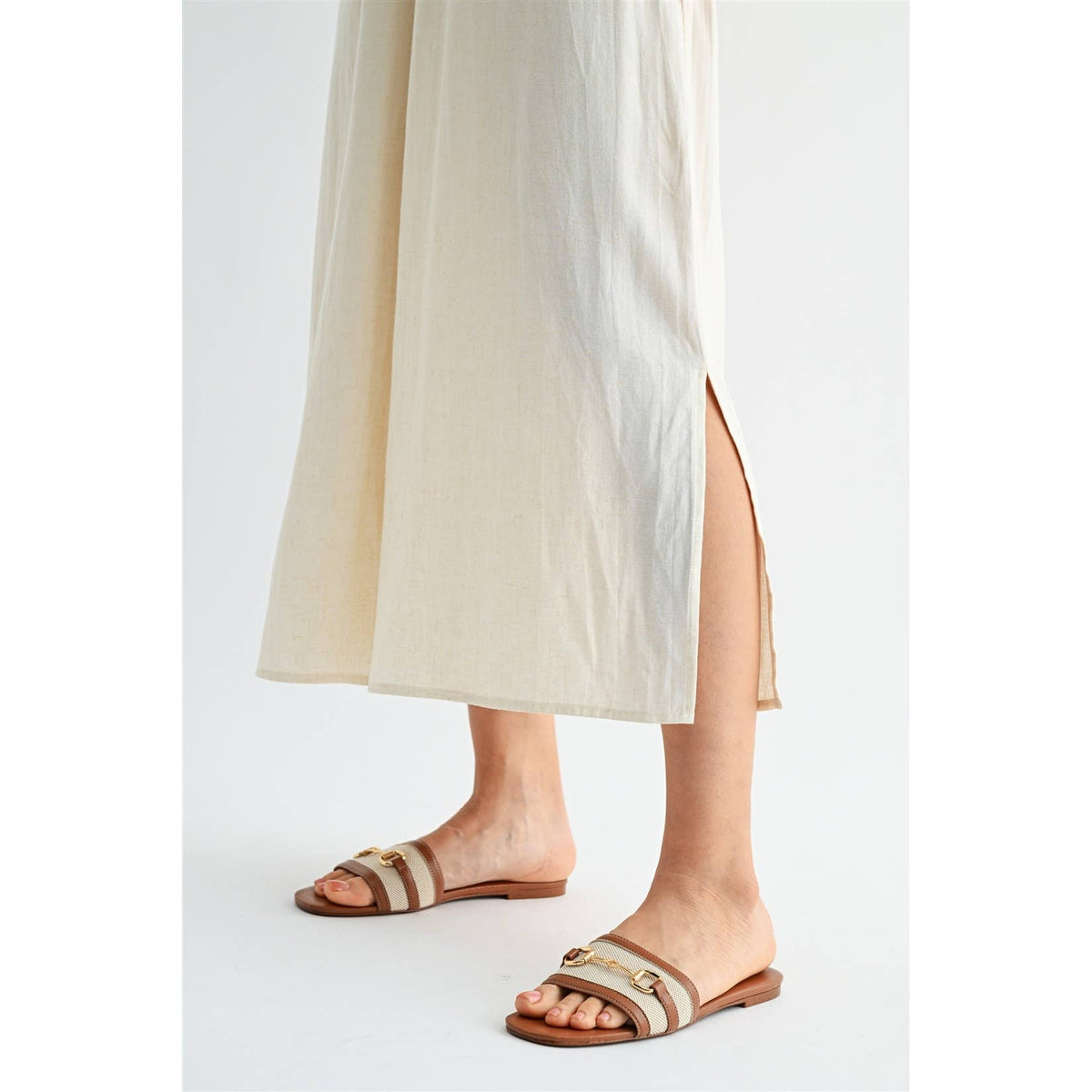 FUN2FUN - SIDE SLIT LINEN PANTS