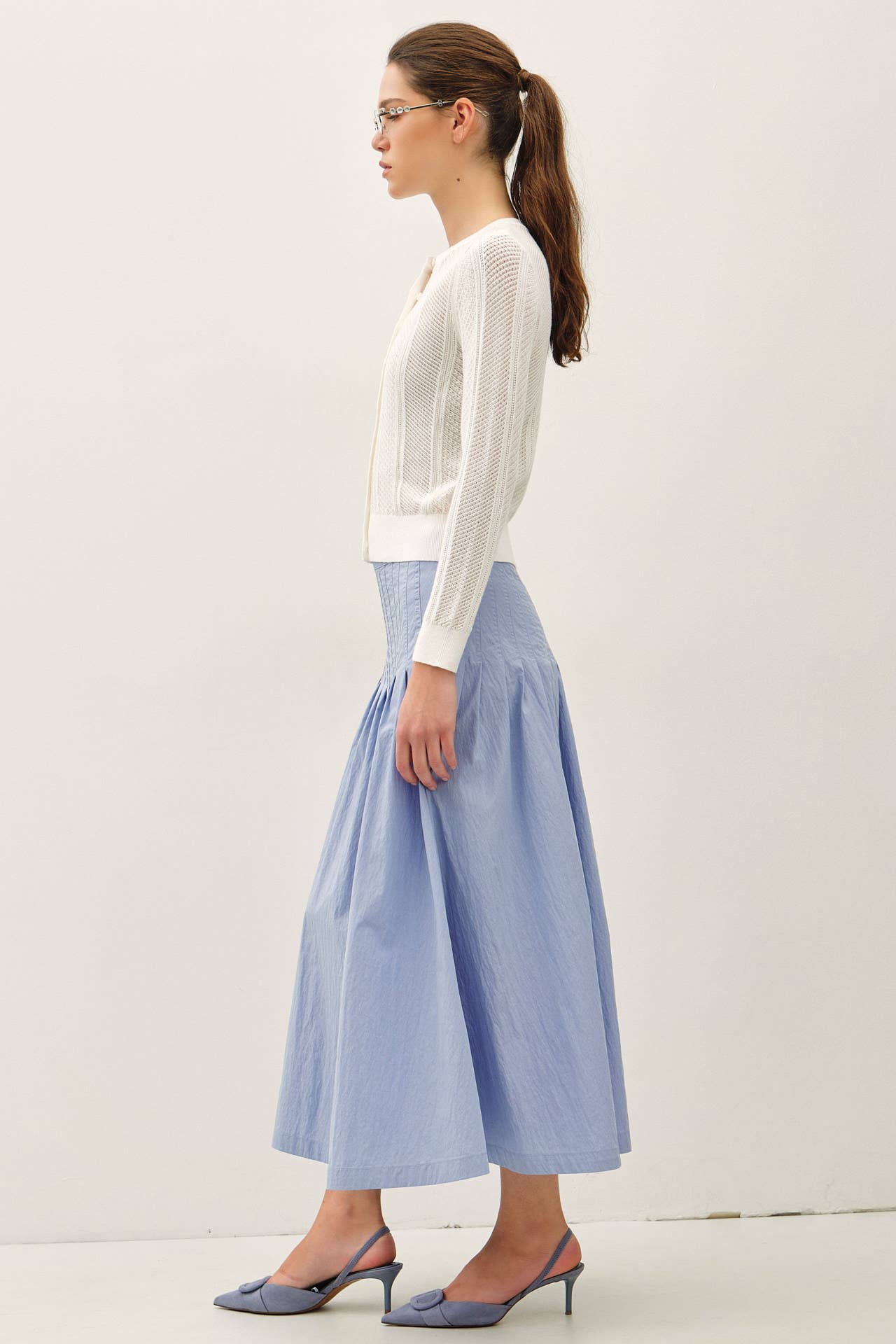 Be Cool - POINTELLE CROPPED SLIM CARDIGAN