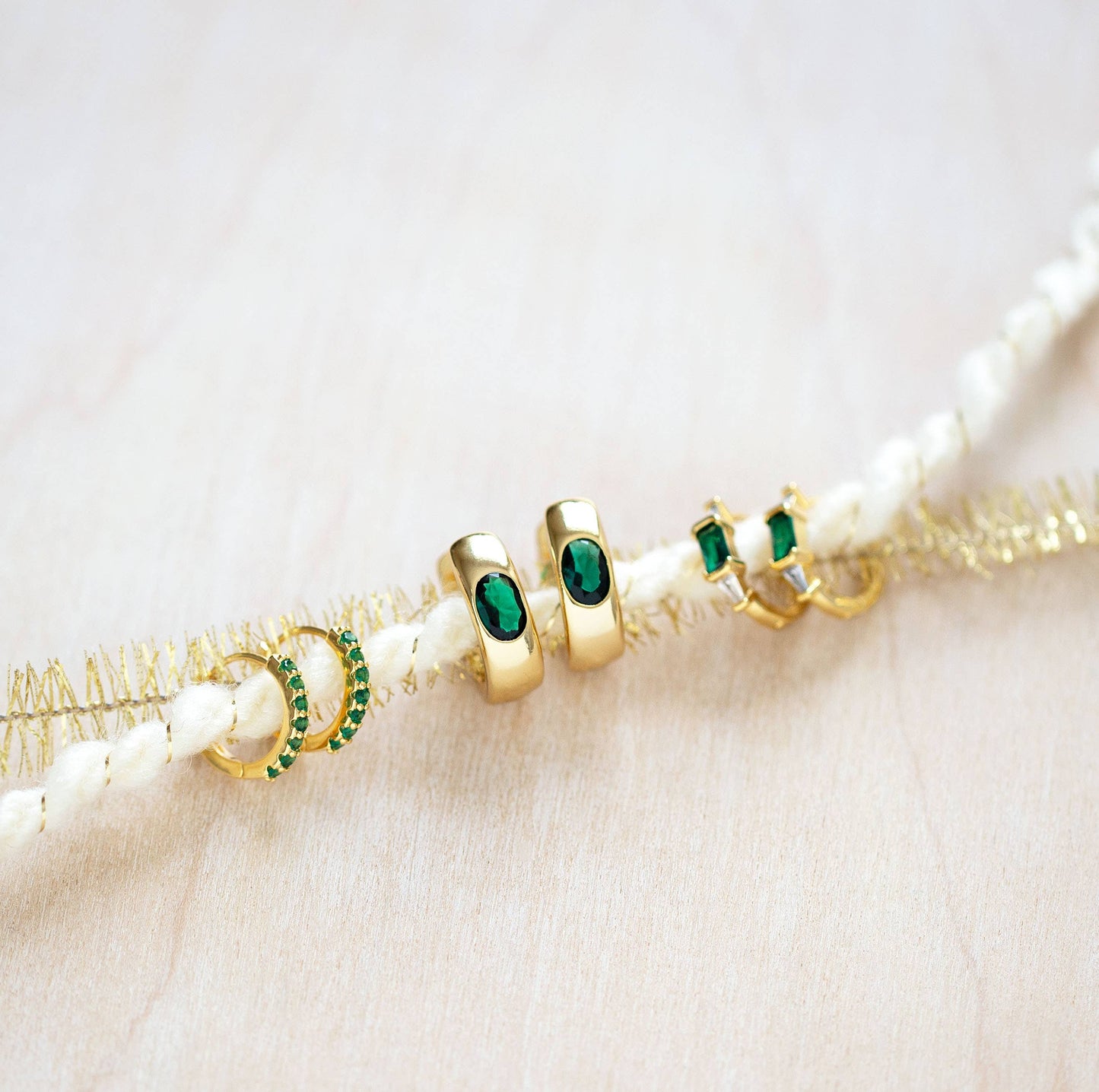 Amano Studio - Emerald Green Chunky Hoop Earrings