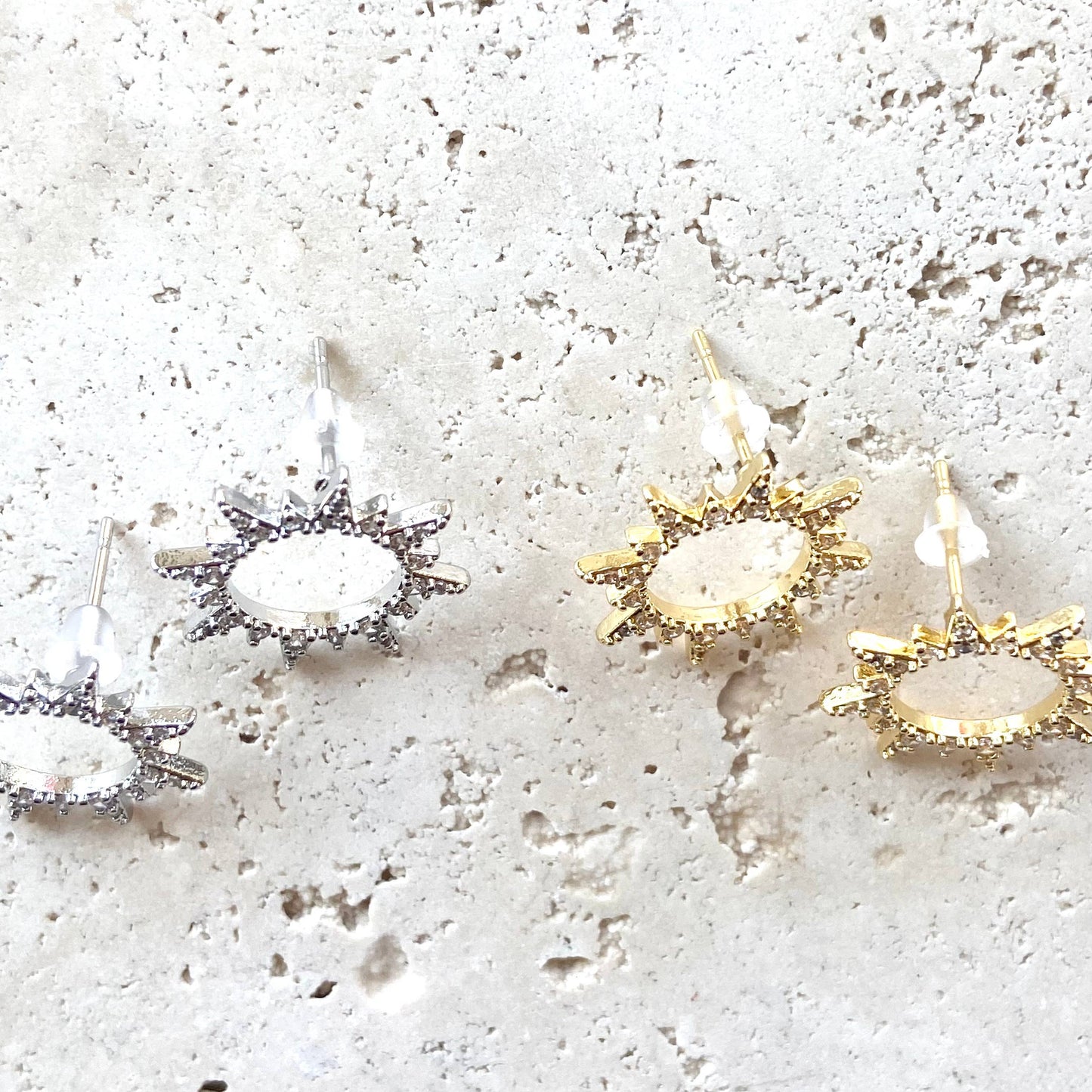 Sun Earrings, Crystal