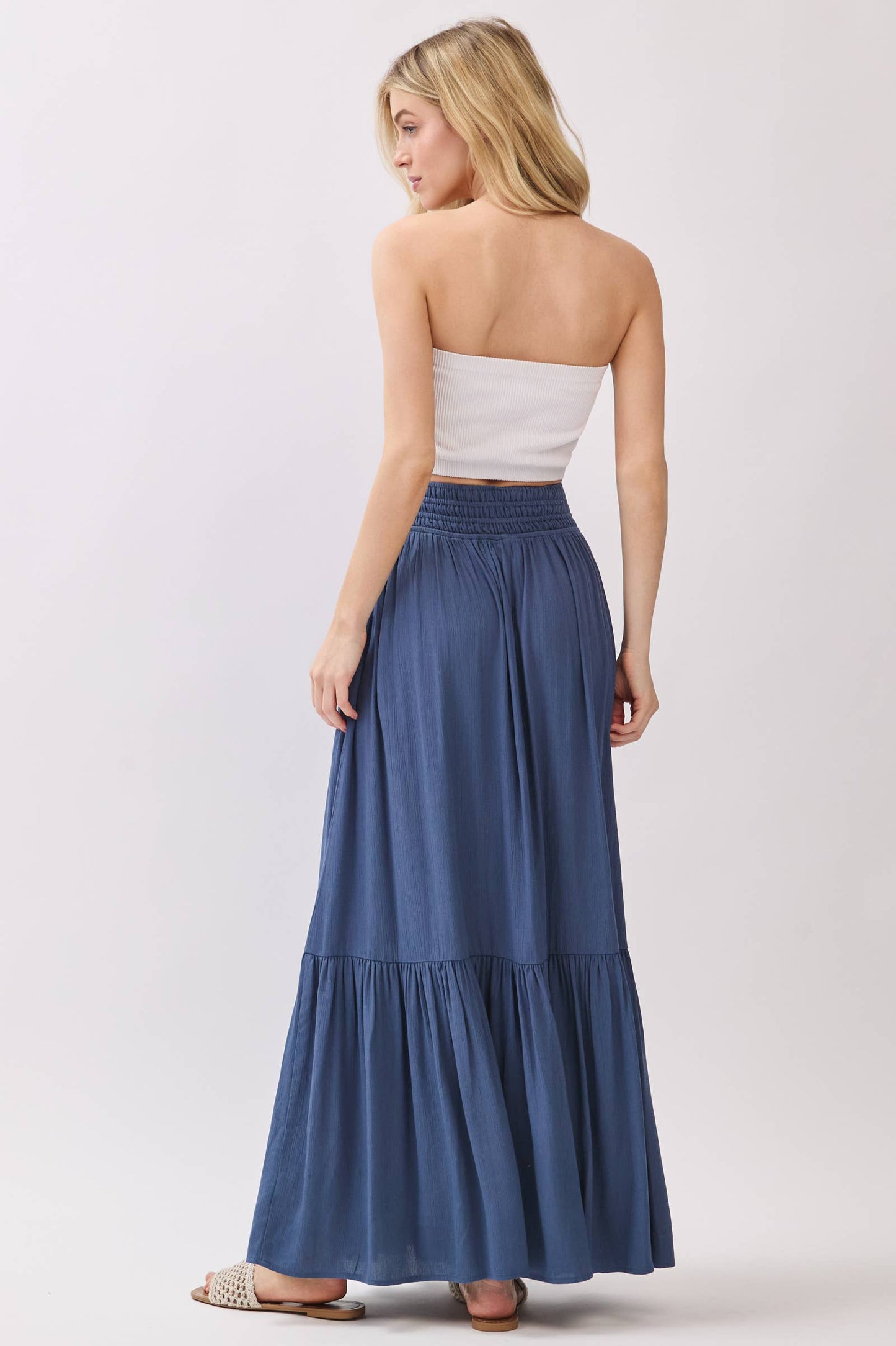 Ruffled Smocked Waist Tiered Maxi Skirt - Final Touch