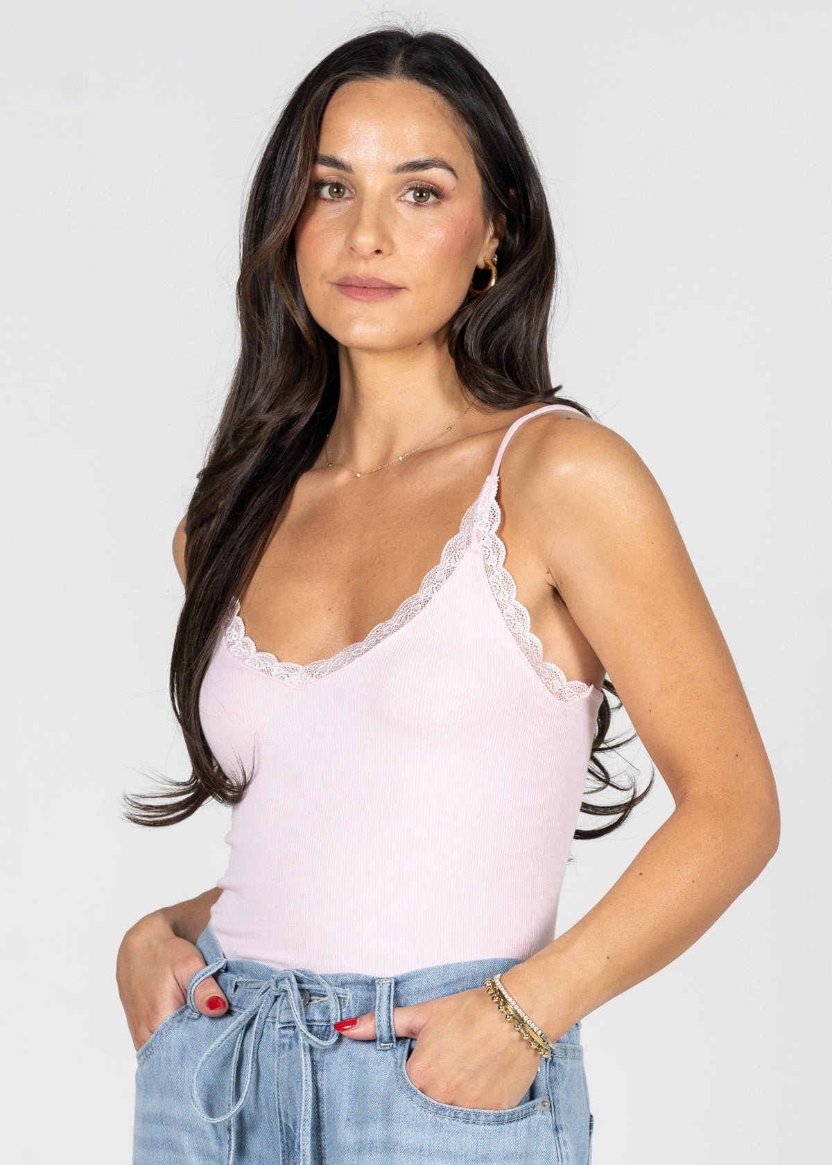 Bamboo Tank W/Lace Trim - C'est Moi