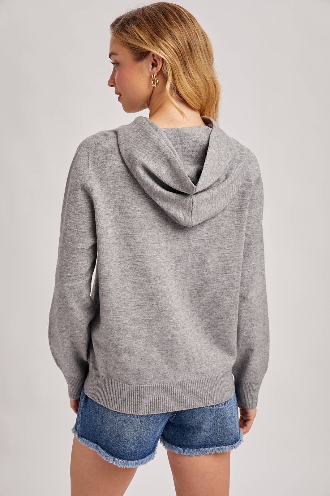 Bluivy - WHOLEGARMENT KNIT SWEATER HOODIE