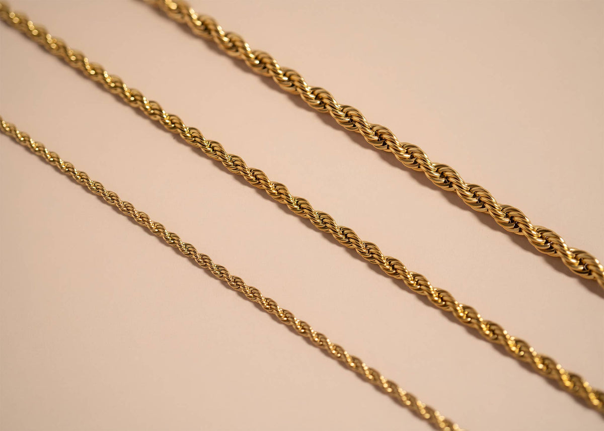 Gold Rope Chain Necklace - WJW