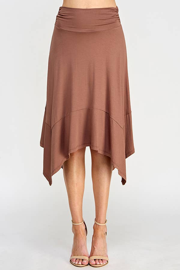 BA49961 - HANDKERCHIEF HEMLINE MIDI SKIRT