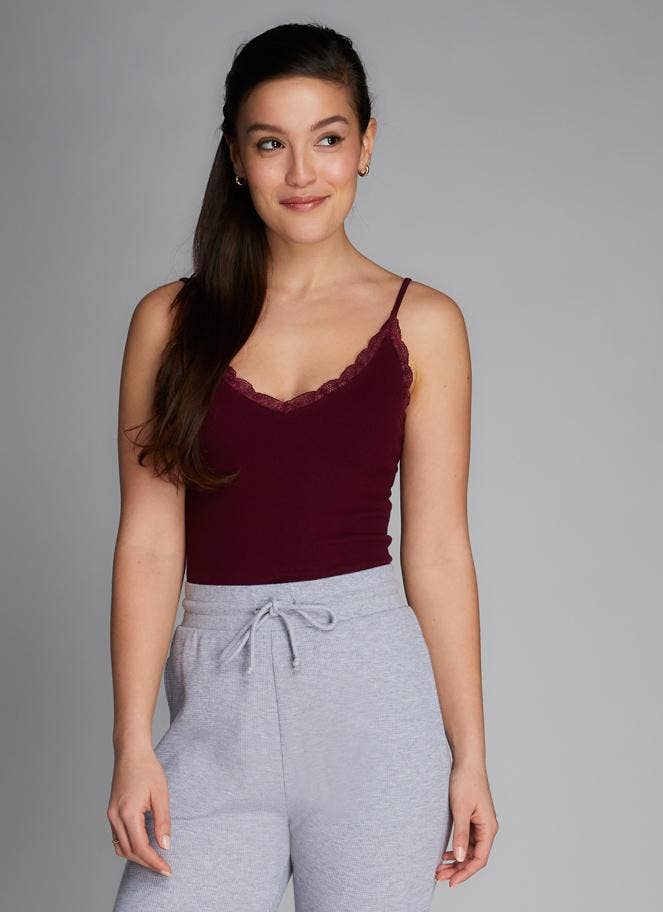 Bamboo Tank W/Lace Trim - C'est Moi