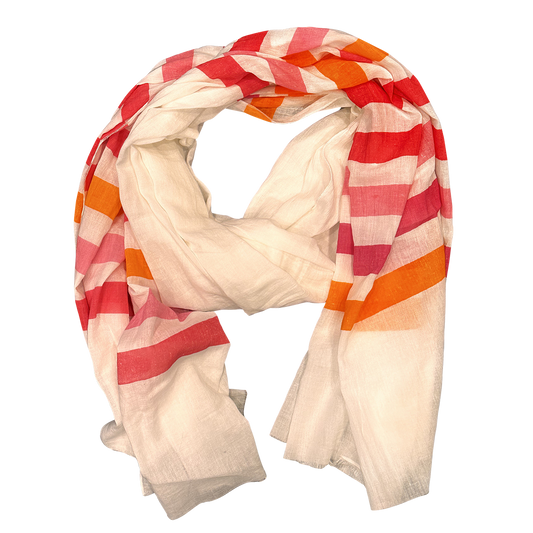 Chloe & Lex - Brilliant Stripes Lightweight Pure Cotton Scarf