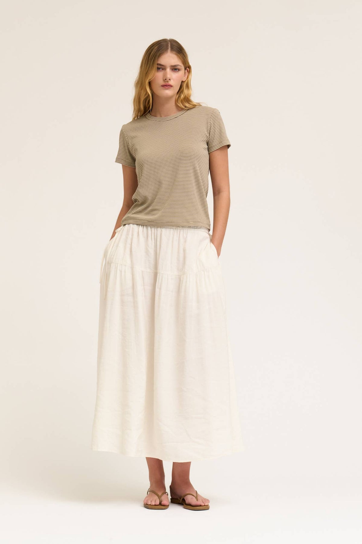 Grade & Gather - 42282 - STANDARD FIT STRIPE COTTON T SHIRT