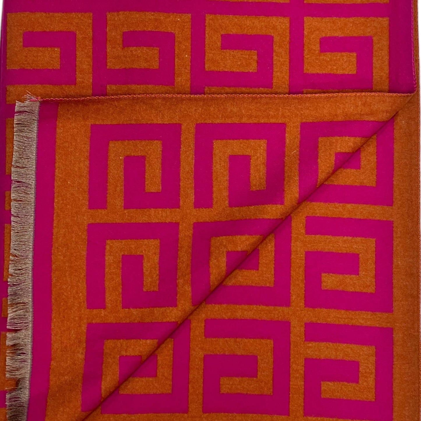Maze Print Wool Blend Scarf