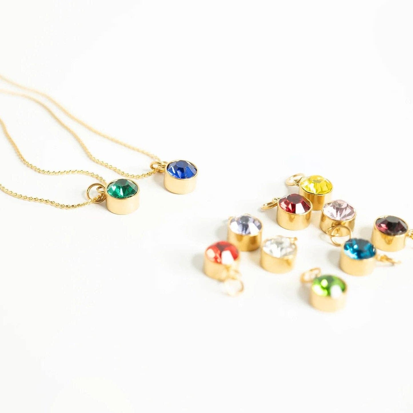 18K Gold PVD Round Birthstone Charm (8mm)