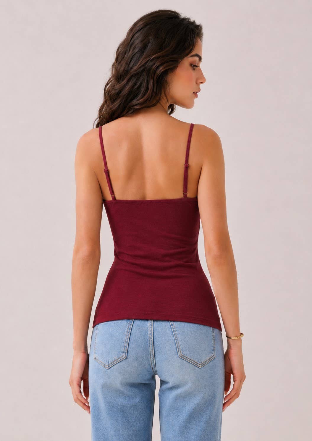 JC57013A - BABYDOLL LACE TRIMMED CAMISOLE WITH BABY BUTTONS