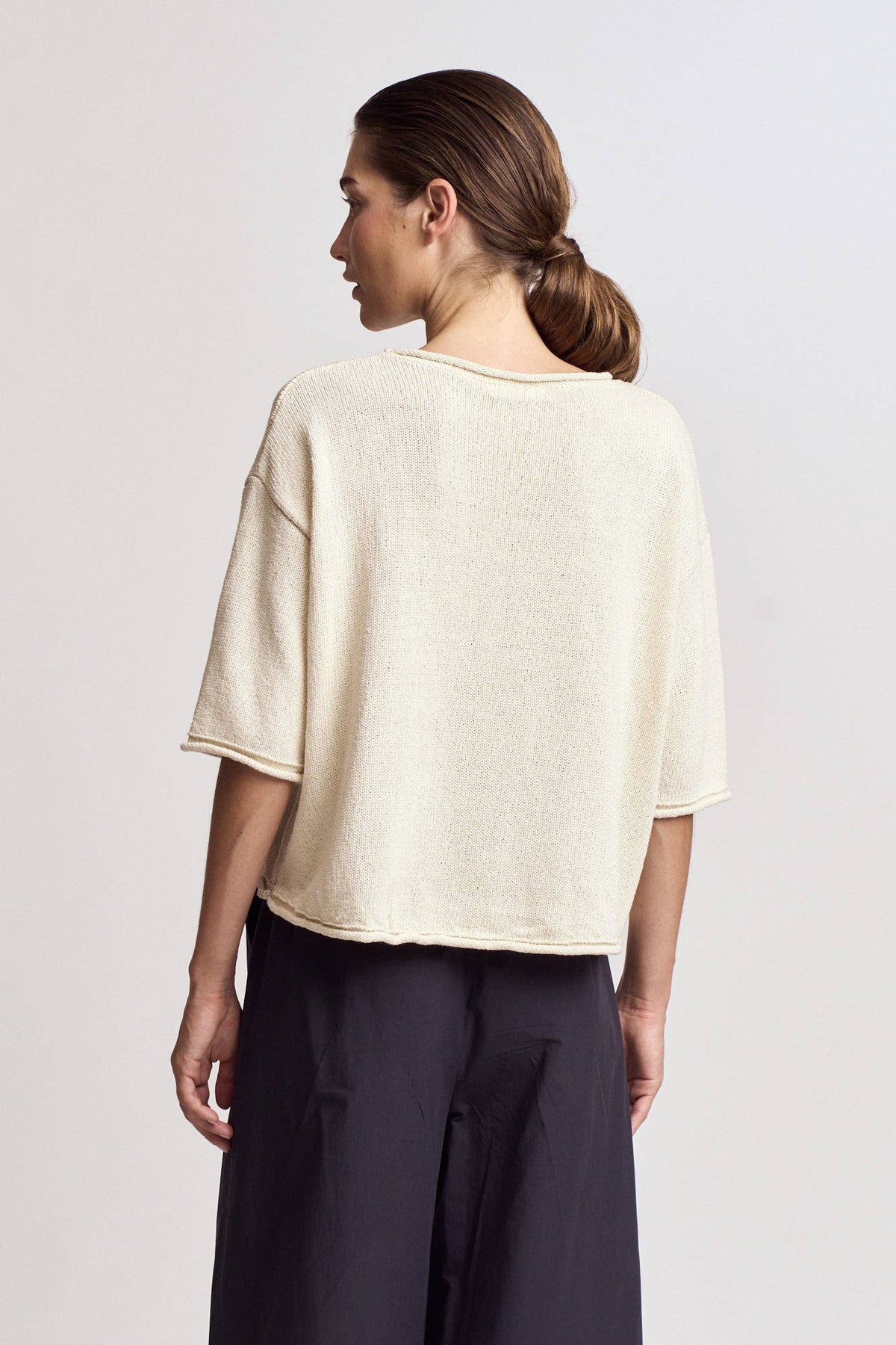 Grade & Gather - 42221 - ROLLED EDGE LOOSE FIT SWEATER TOP