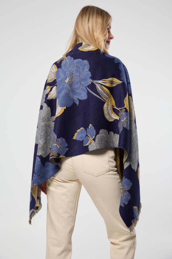 SAACHI - Gilded Floral Reversible Scarf