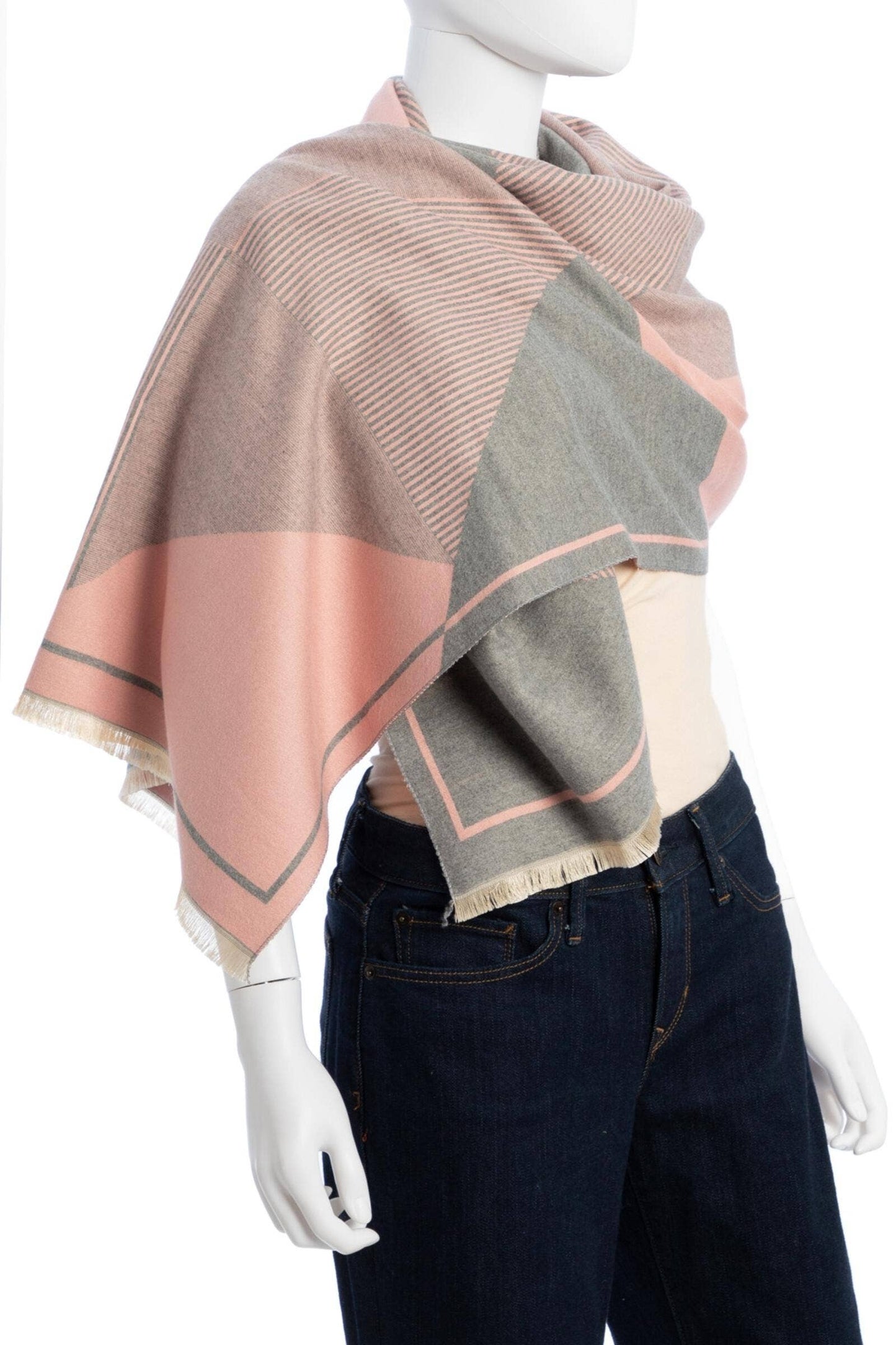 SAACHI - Geometric Striped Reversible Scarf