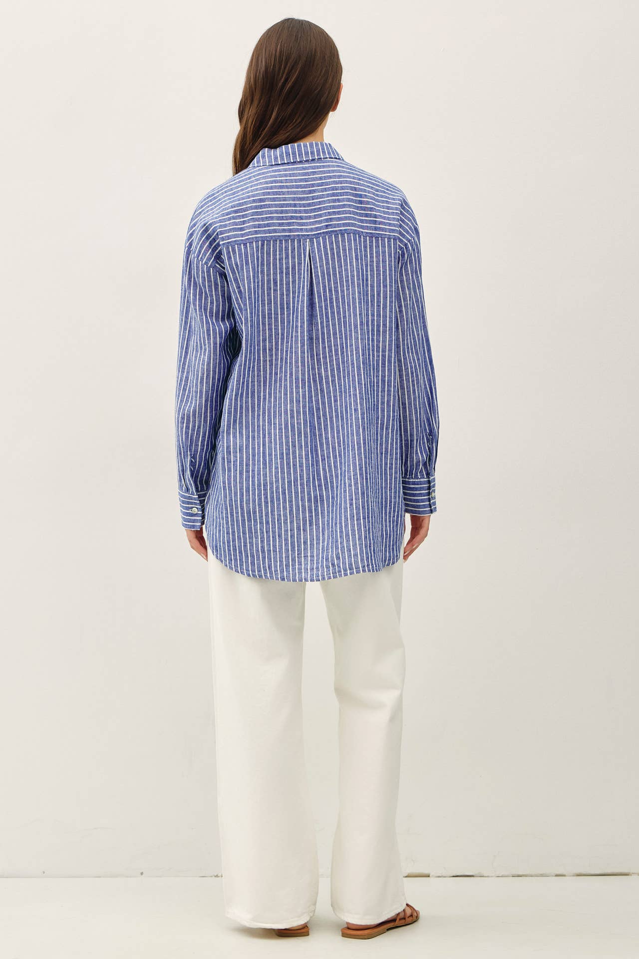 Be Cool - COTTON LINEN BLEND LONG SLEEVE BUTTON UP SHIRT