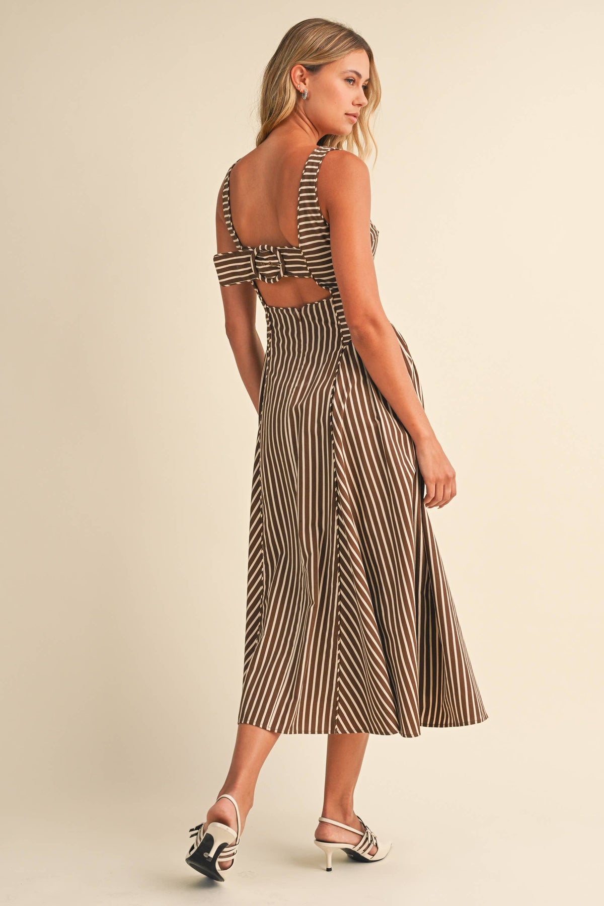 STRIPED MIDI DRESS - Klesis