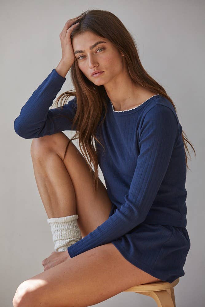 By Together - L8622 | Knit Polyester Rayon Spandex Pointelle Long Sleeve