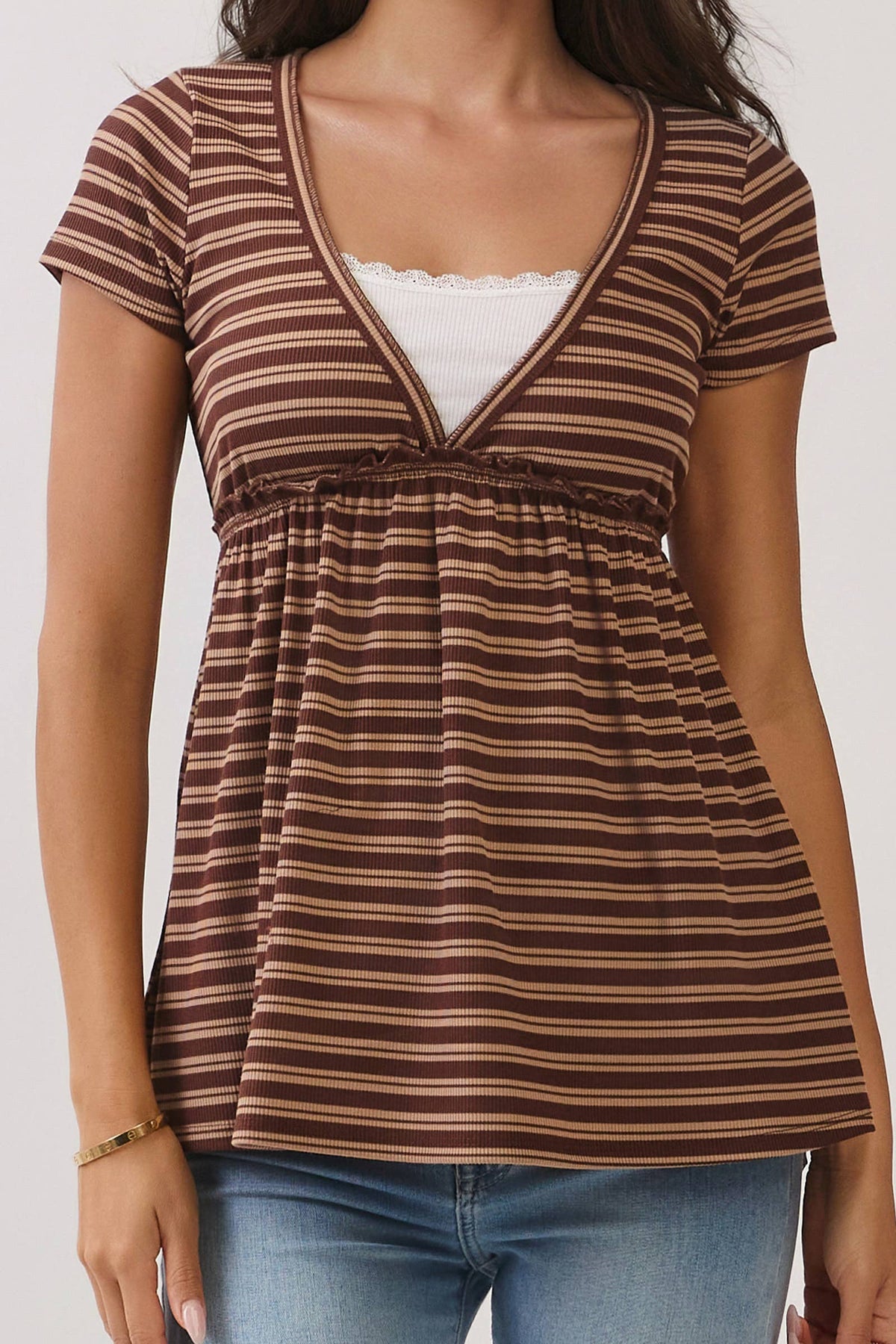 SURPLUS EMPIRE BABYDOLL SHORT SLEEVE TOP - Heart & Hips