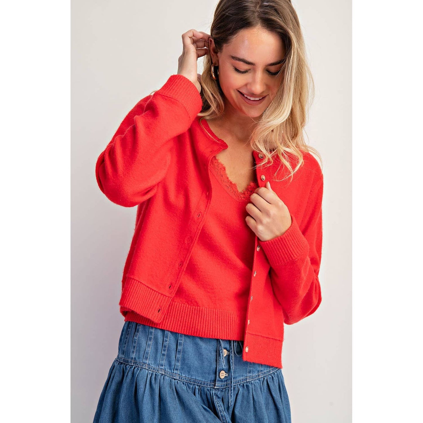 COTIERRA - SOLID CASHMERE CARDI