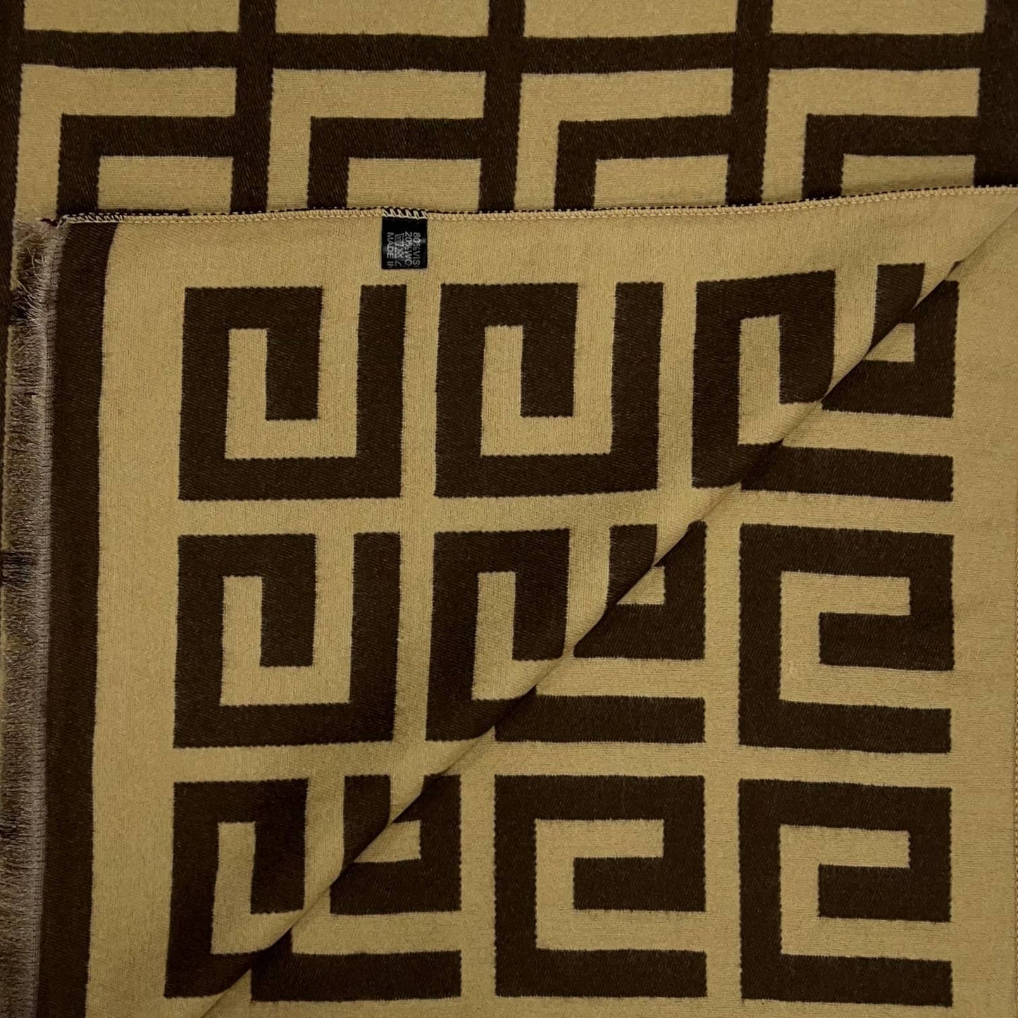 Maze Print Wool Blend Scarf