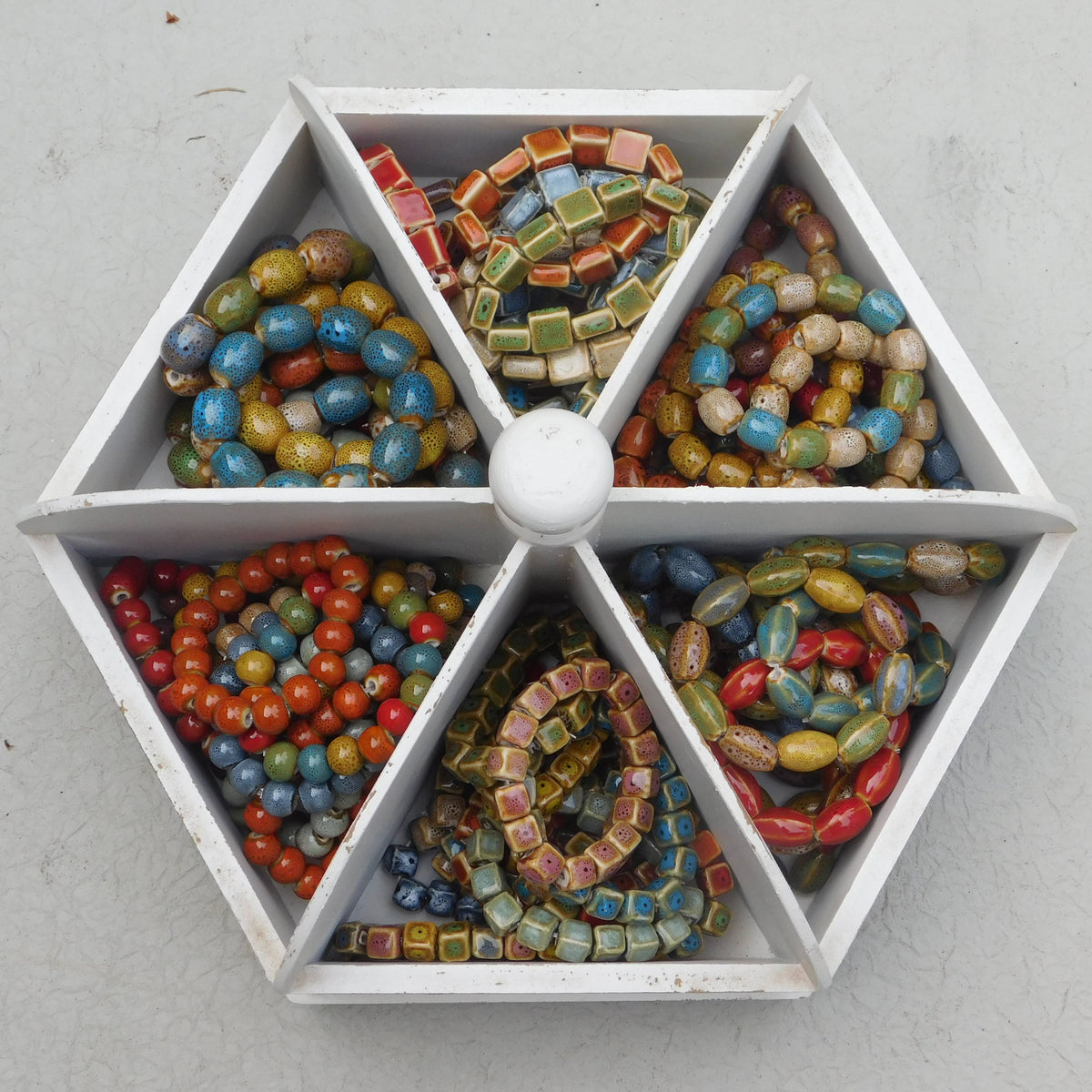 Mixed Color and Shape Clay Bead Stretch Bracelets