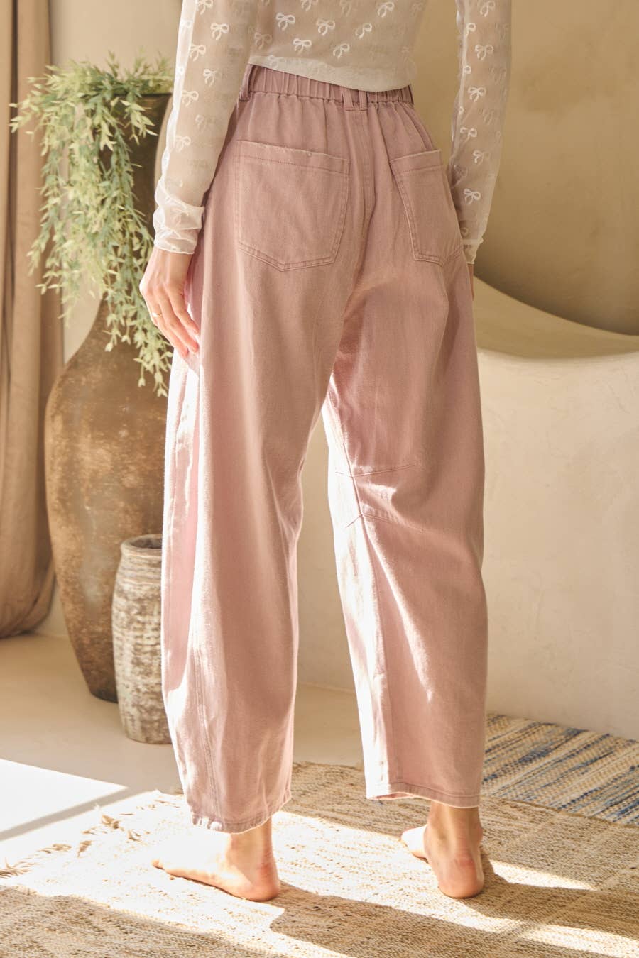Oddi - Acid Washed Colored Barrel Denim Pants