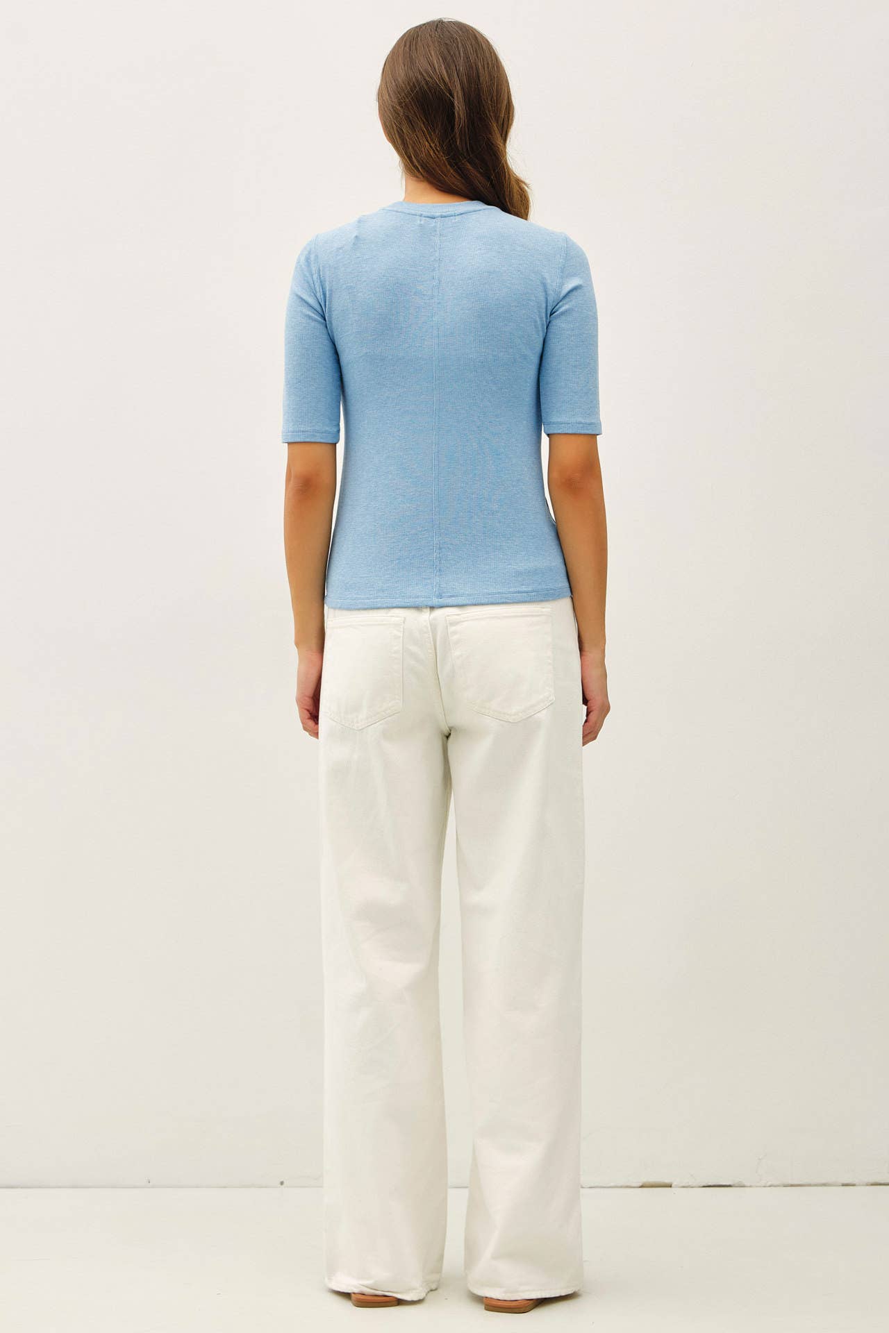Be Cool - [NEW COLOR]MODAL CLASSIC RIBBED CREWNECK SHORT SLEEVE TOP