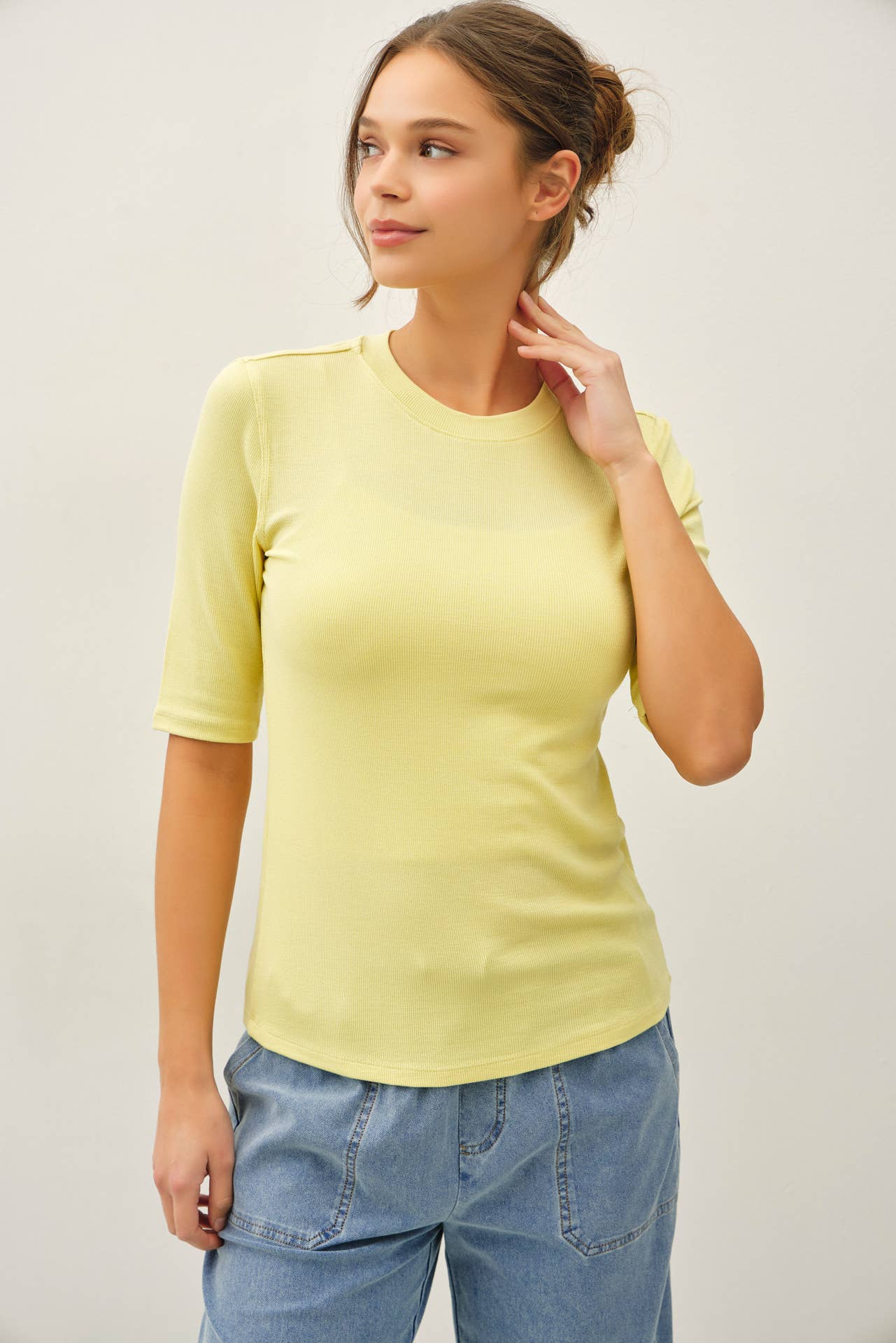 Be Cool - [NEW COLOR]MODAL CLASSIC RIBBED CREWNECK SHORT SLEEVE TOP