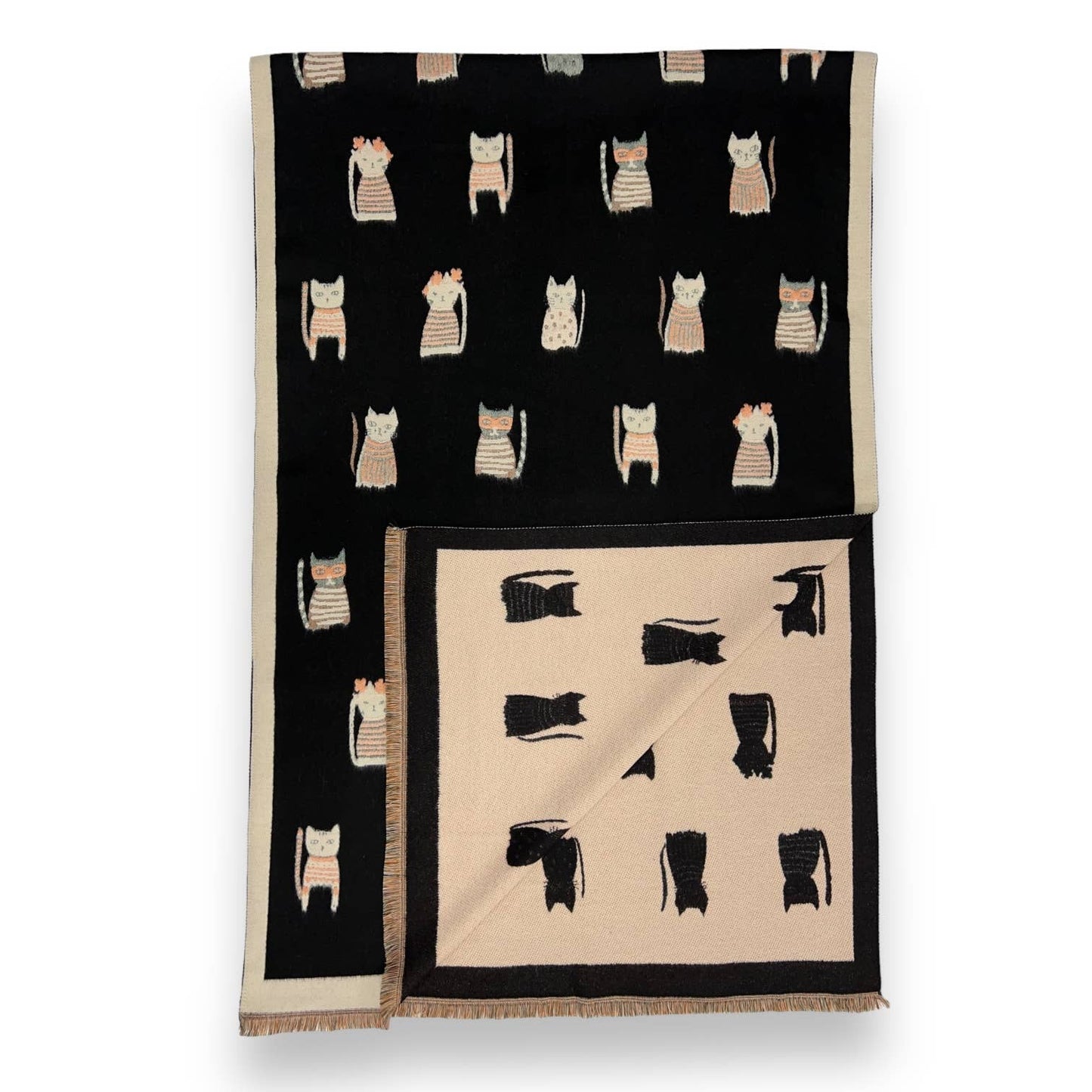 London Scarves - Colourful Cat prints on Wool blend