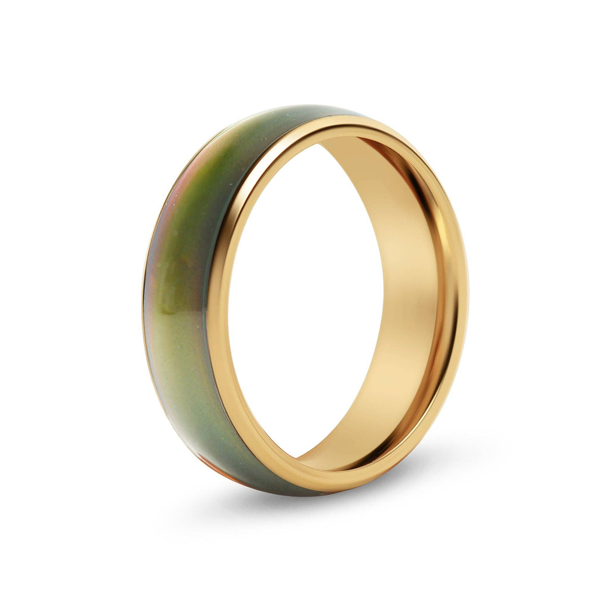 18k Gold PVD Coated Mood Band Stainless Steel Ring - WJW
