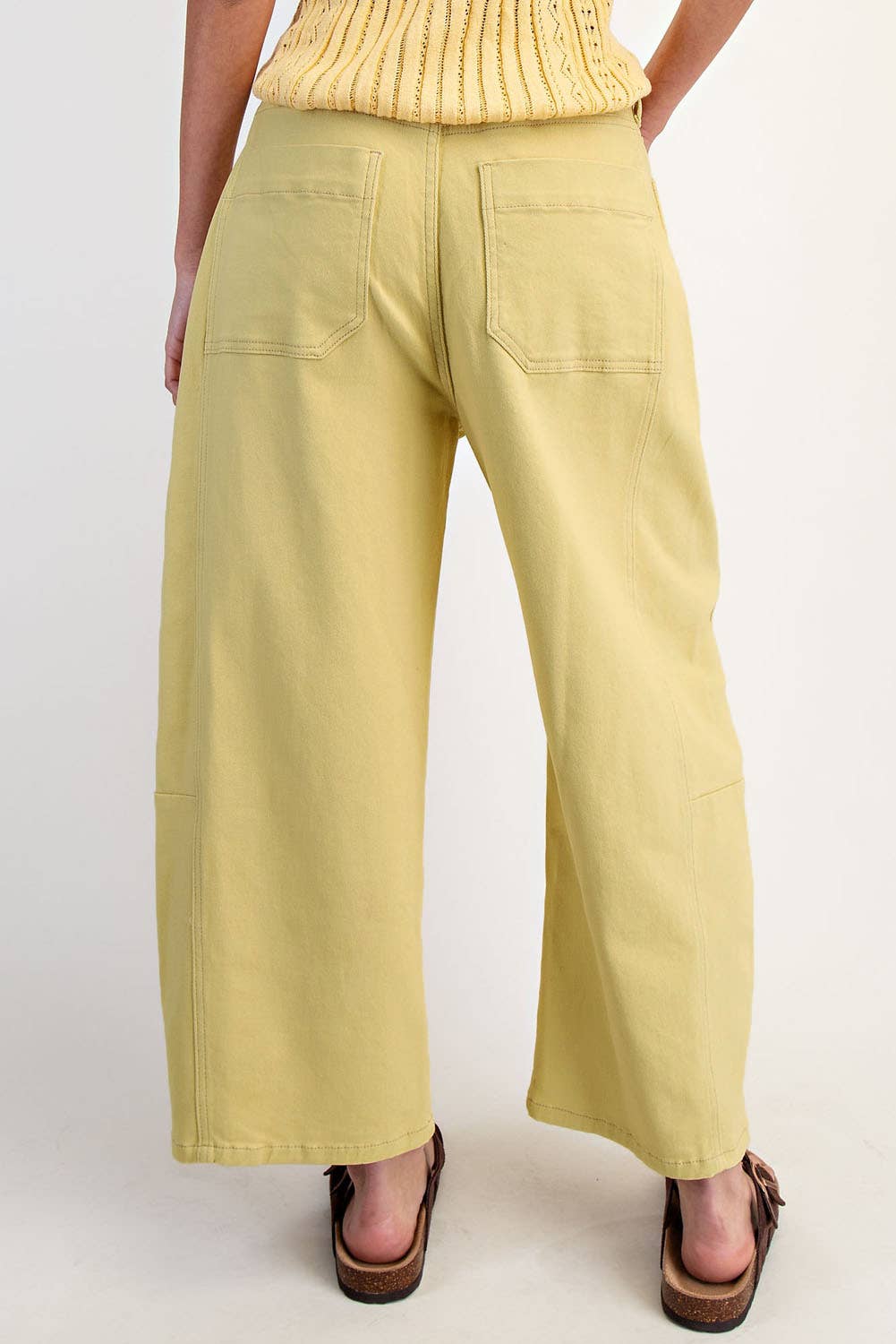 COTIERRA - MID RISE BARREL COTTON TWILL JEANS