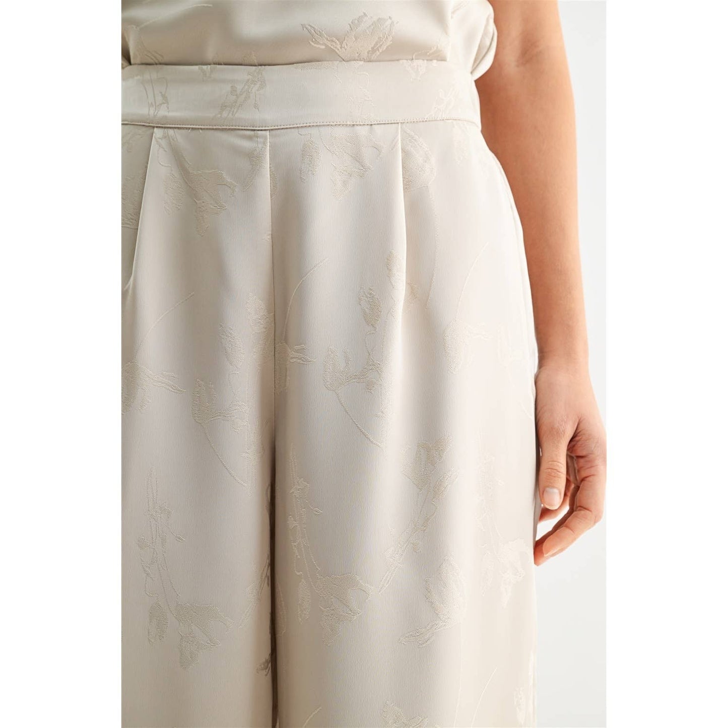 SATIN JACQUARD PANTS