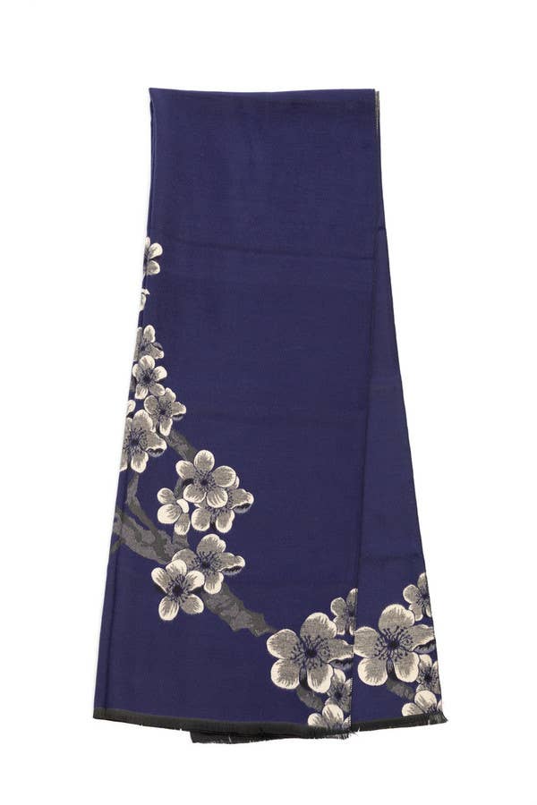 SAACHI - Two Color Floral Reversible Scarf