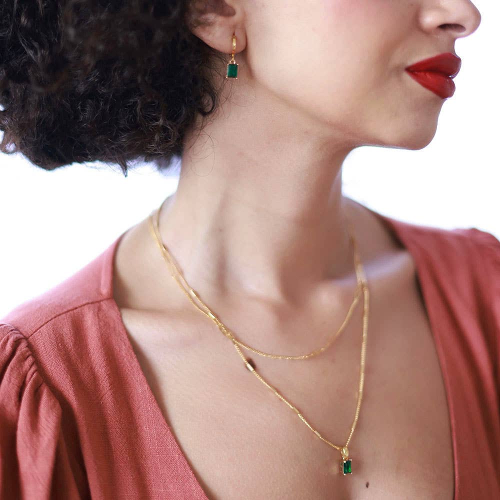 Emerald Green Pendant Necklace - Amano Studio