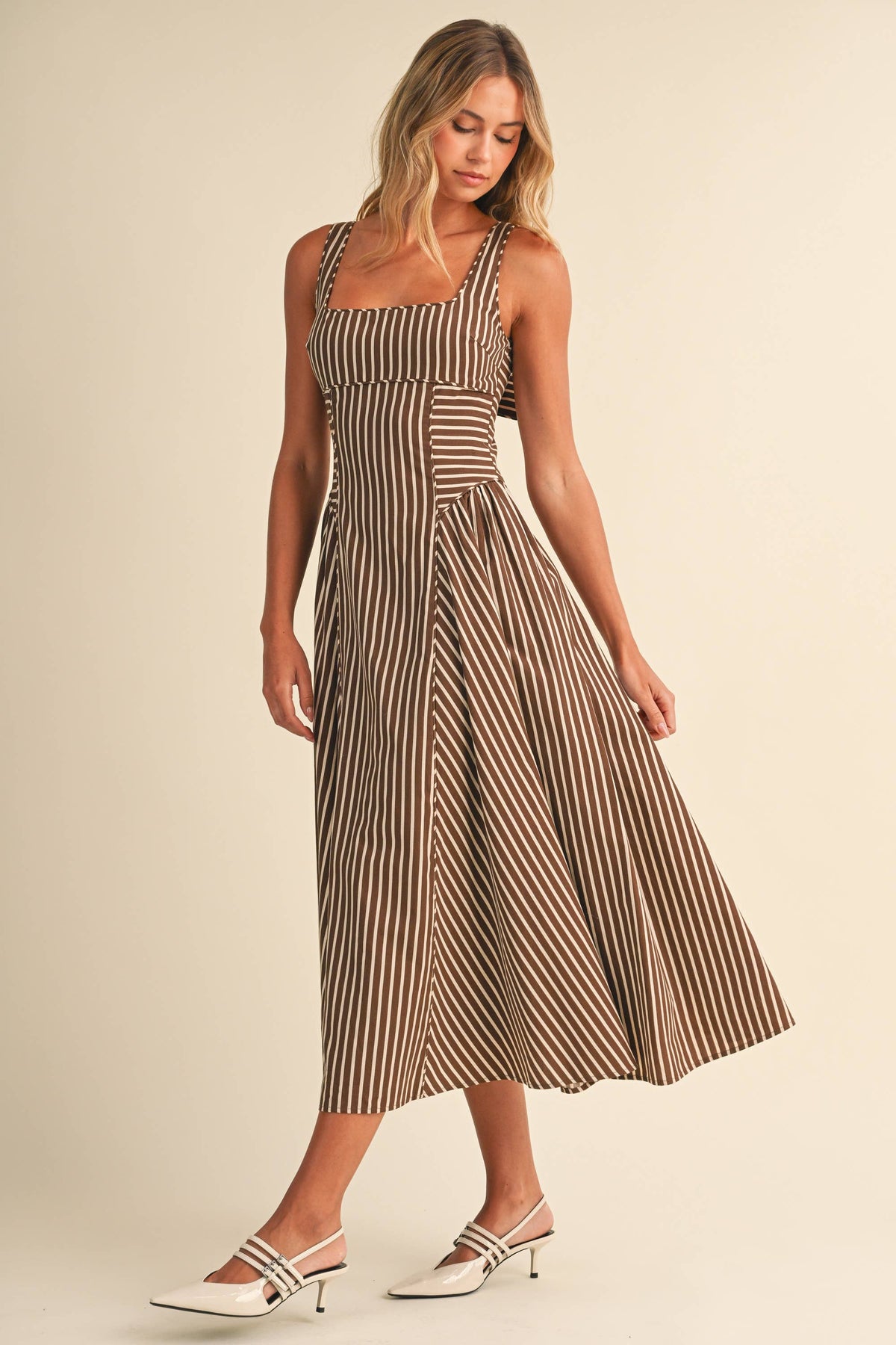 STRIPED MIDI DRESS - Klesis