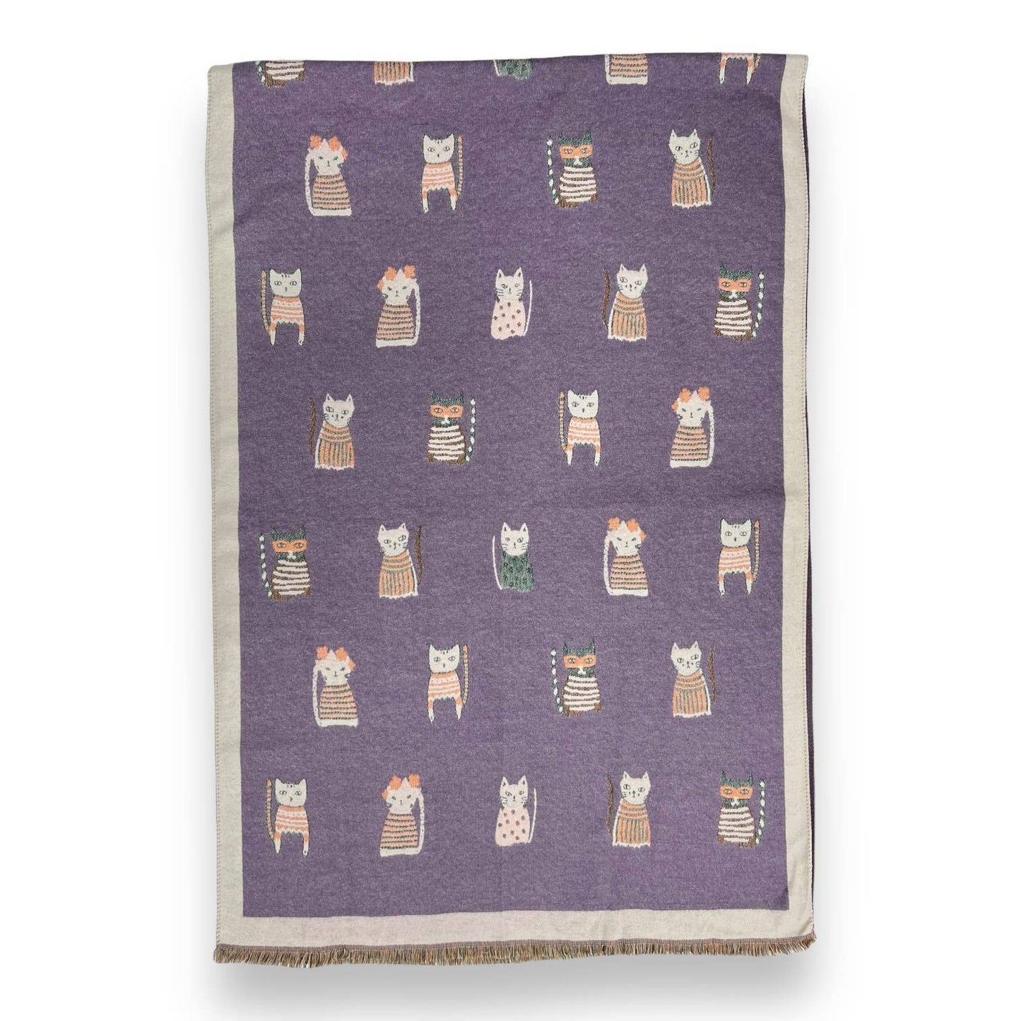 London Scarves - Colourful Cat prints on Wool blend