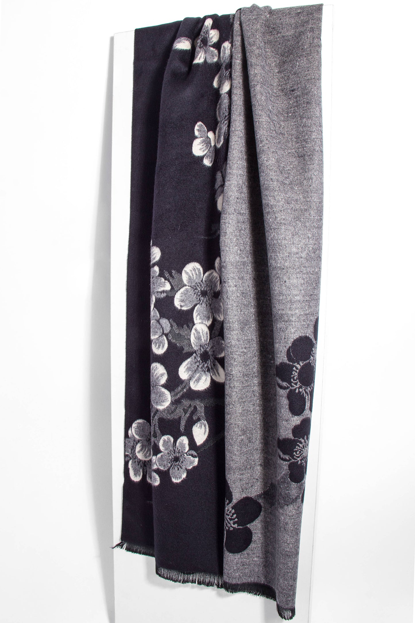 SAACHI - Two Color Floral Reversible Scarf